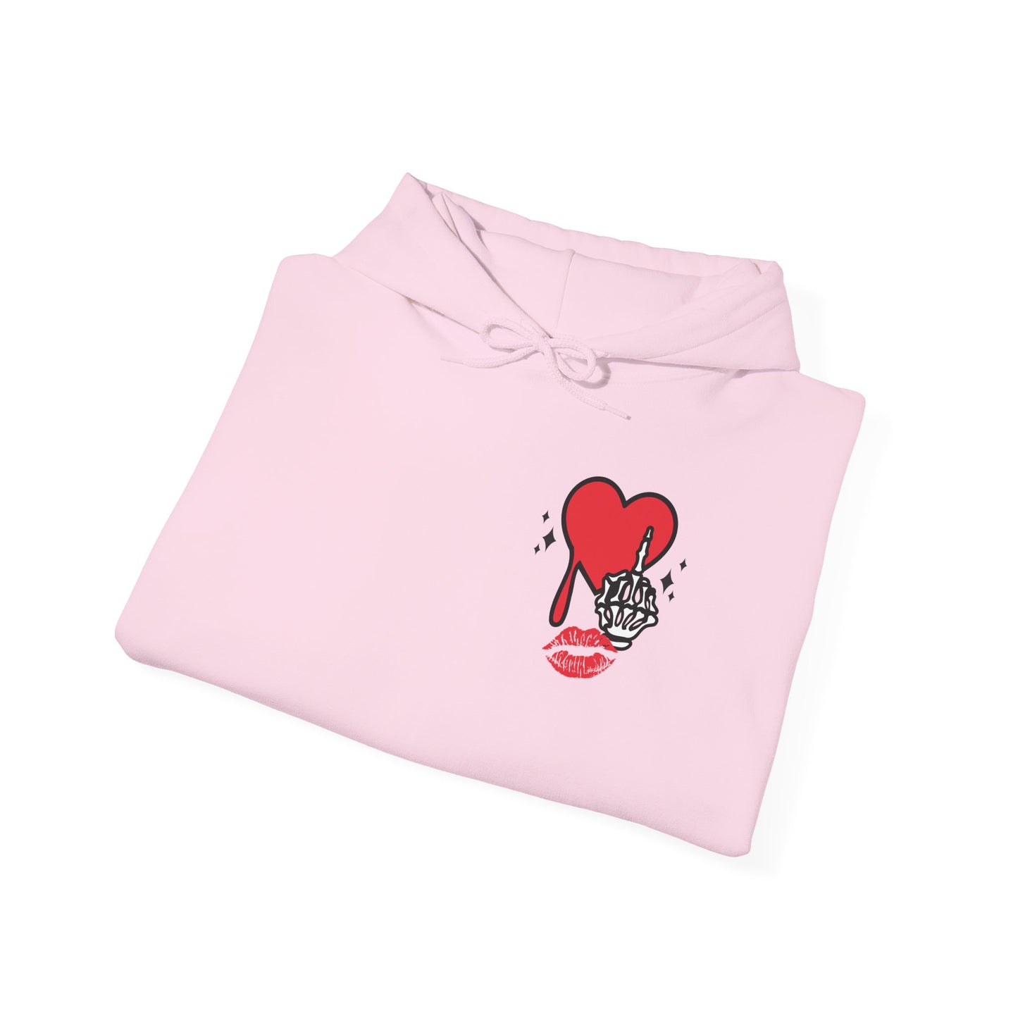 Hoodie — "Do No Harm But Take No Shit" Heart Graphic Pullover