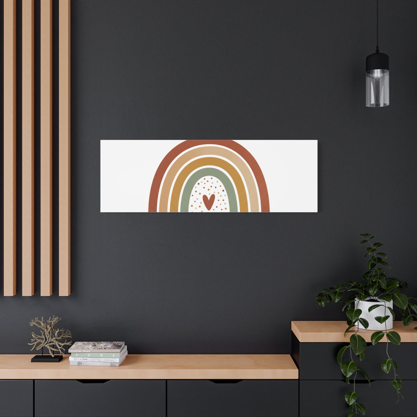 Neutral Rainbow Canvas, Boho Muted Rainbow Nursery Wall Art | Desert Arc Print