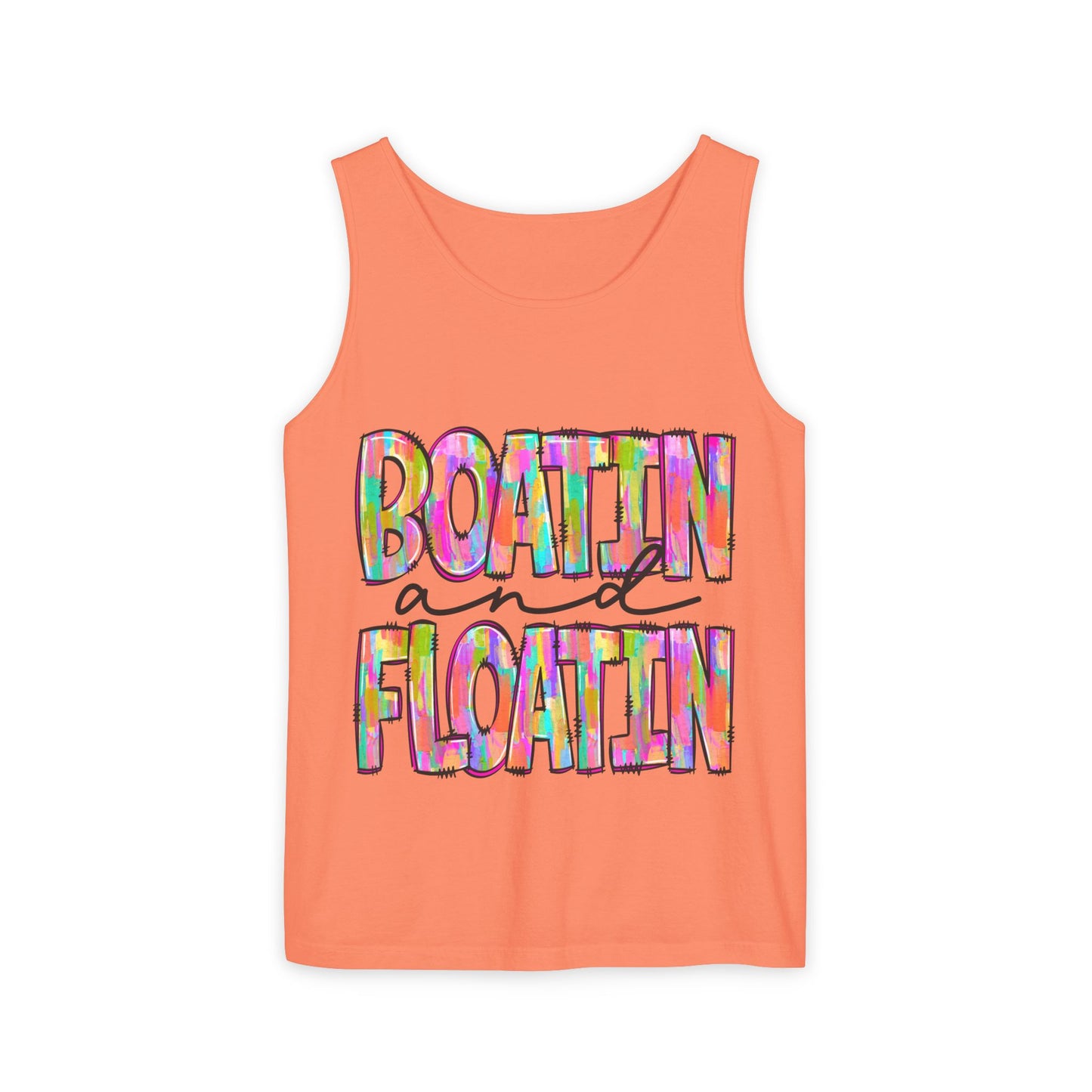 Boatin' and Floatin' Colorful Graphic Tank Top — Summer Lake & Beach Tank