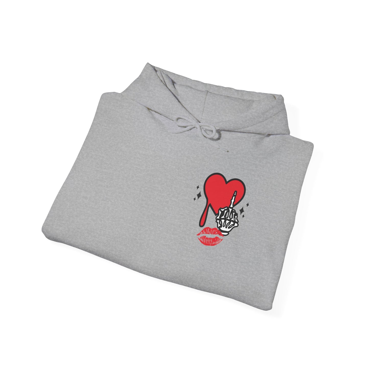 Hoodie — "Do No Harm But Take No Shit" Heart Graphic Pullover