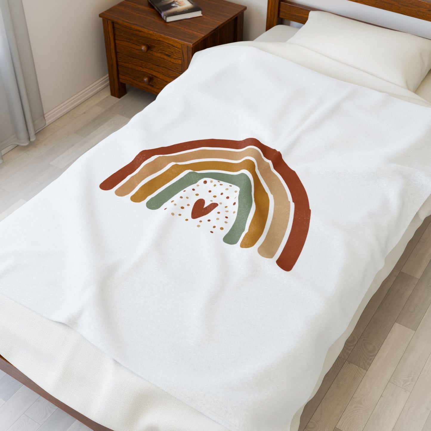 Neutral Rainbow Terracotta Arc Blanket | Boho Nursery Muted Rainbow