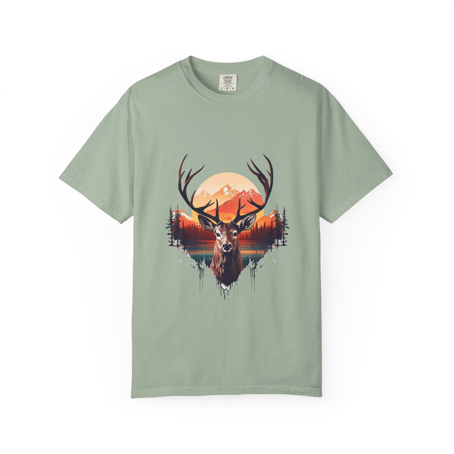 Deer Sunset Graphic T-Shirt
