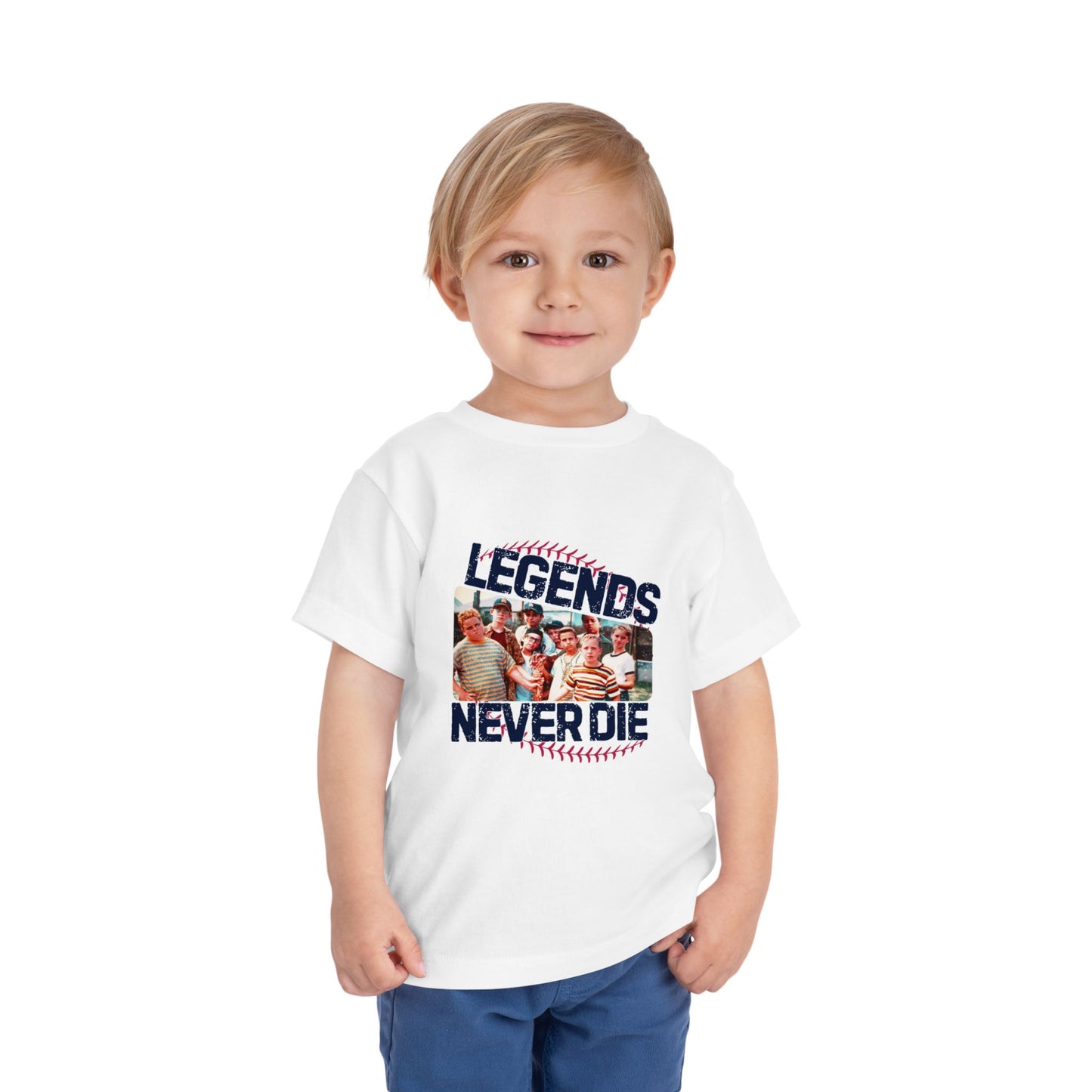 Toddler Tee "Legends Never Die" Vintage Baseball Photo