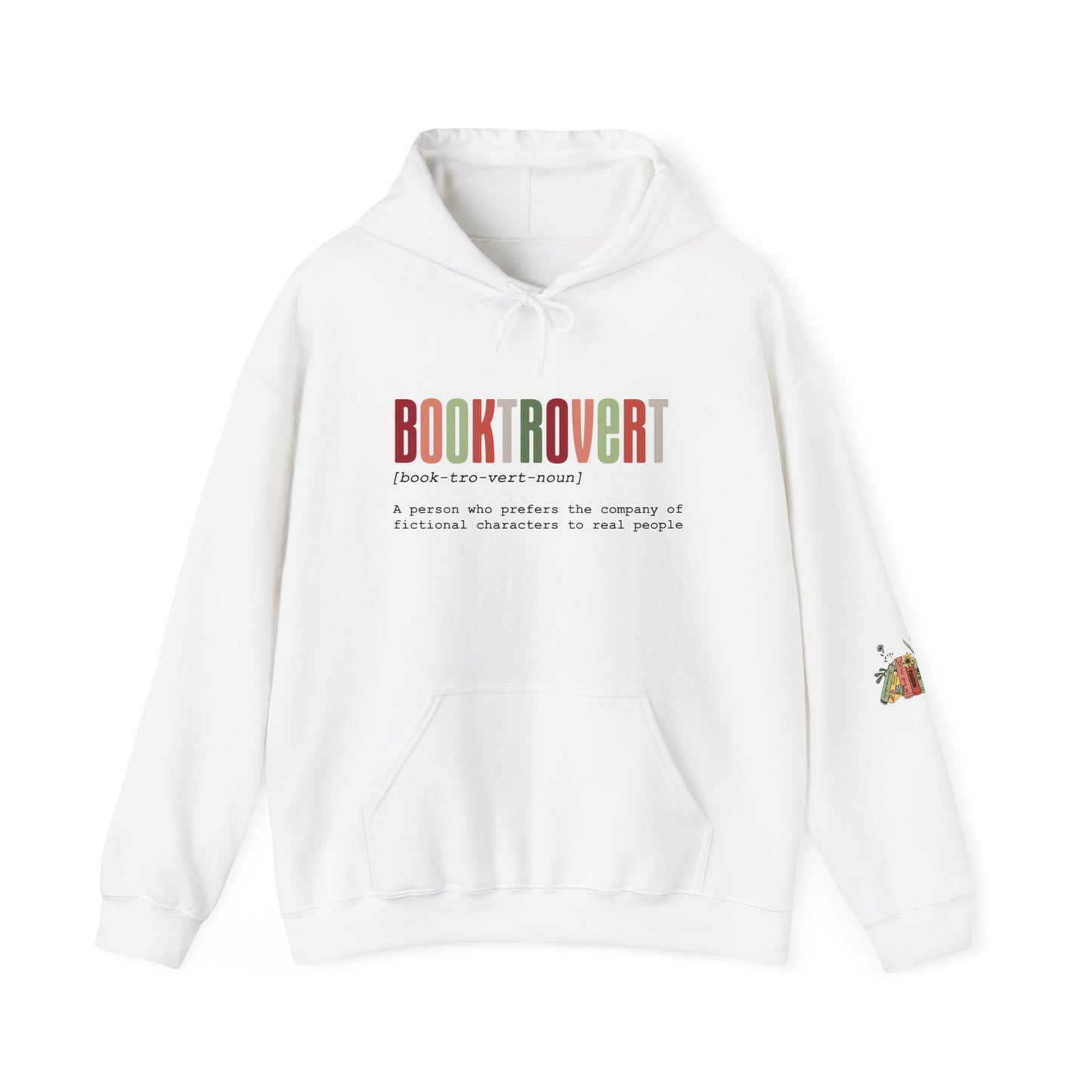 Booktivist Hoodie — "Booktovvert" Literary Quote Pullover for Book Lovers with sleeve design