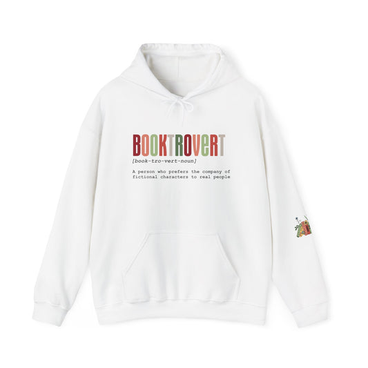 Booktivist Hoodie — "Booktovvert" Literary Quote Pullover for Book Lovers with sleeve design
