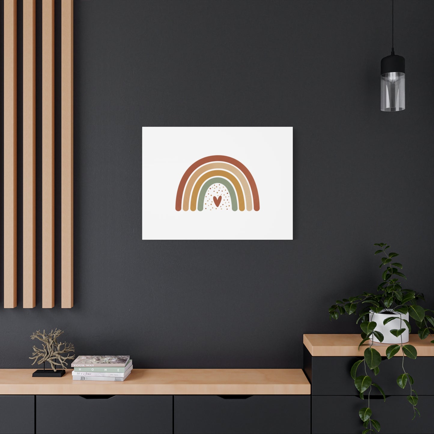 Neutral Rainbow Canvas, Boho Muted Rainbow Nursery Wall Art | Desert Arc Print