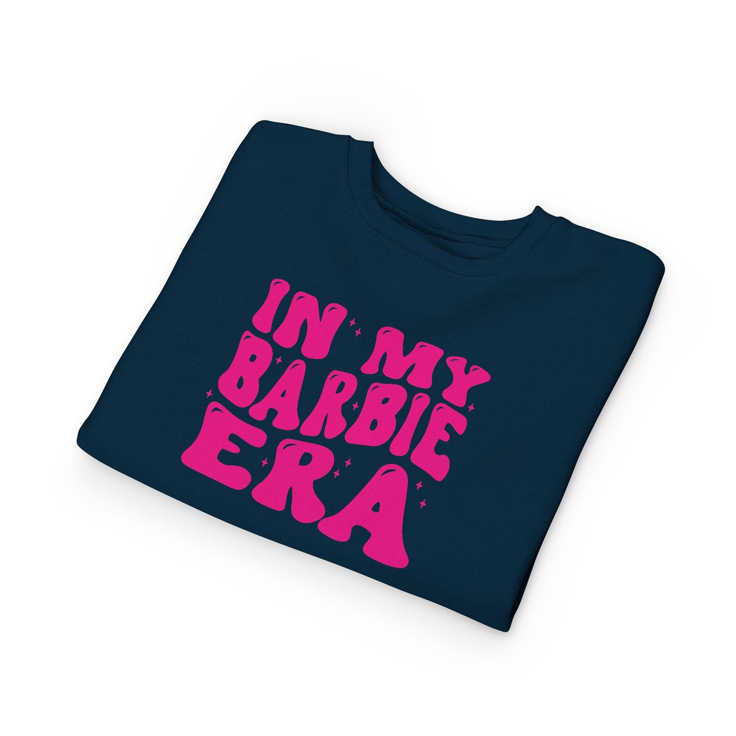 Toddler Sweatshirt — "In My Barbie Era" Pink Retro Graphic Pullover