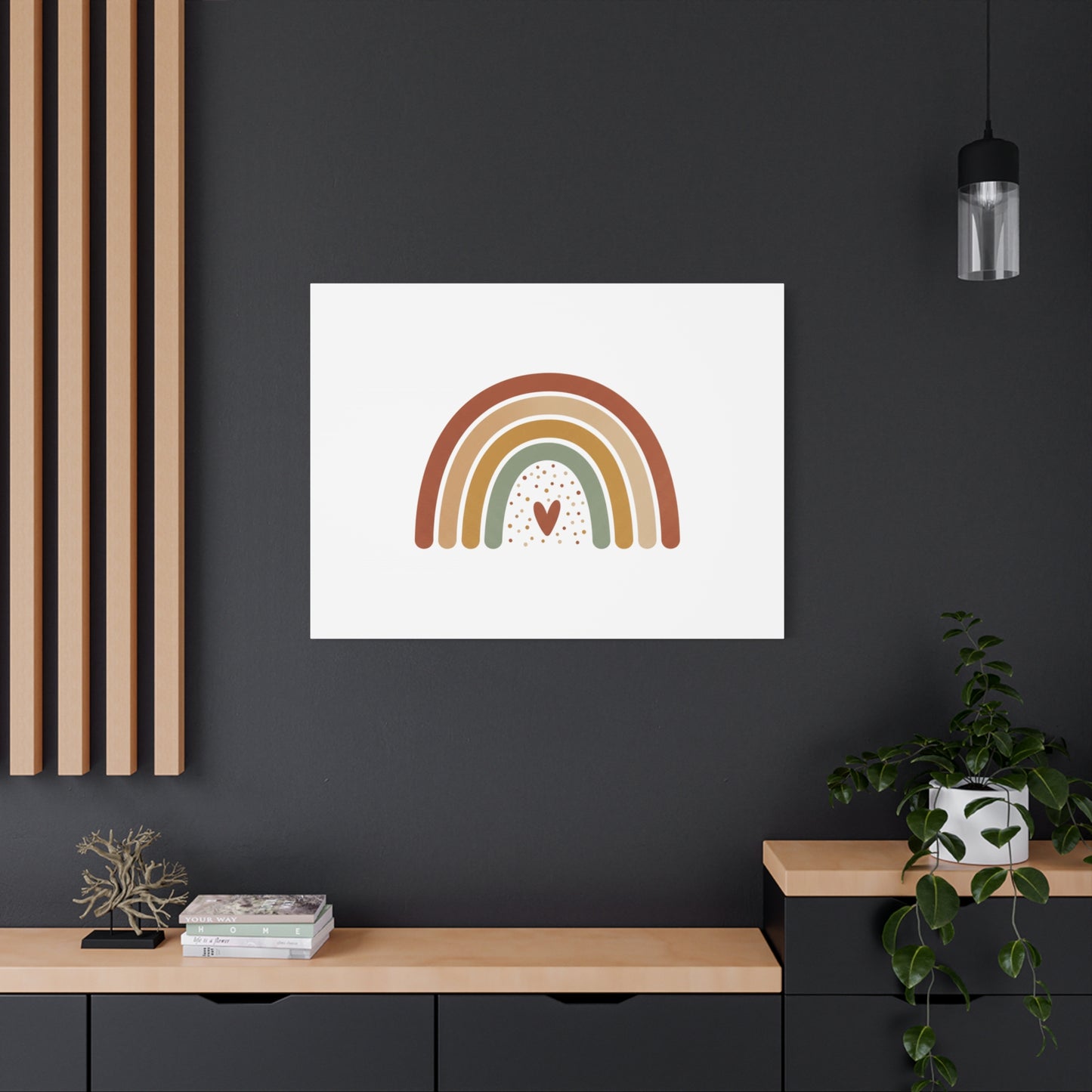 Neutral Rainbow Canvas, Boho Muted Rainbow Nursery Wall Art | Desert Arc Print