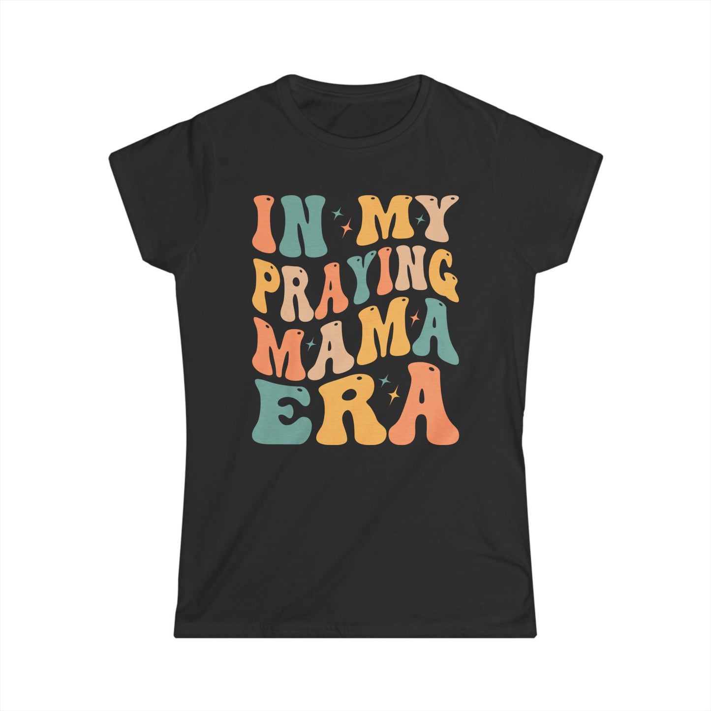 Women’s Tee — "In My Praying Mama Era" Retro Graphic Prayer Shirt