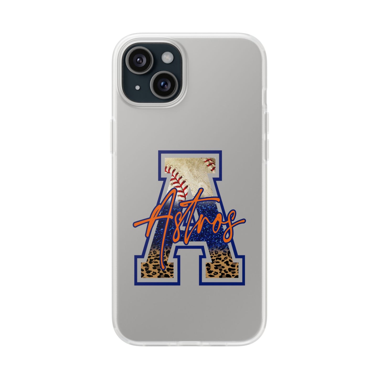 Astros Letter A Phone Case — Baseball Script Design Flexi Case