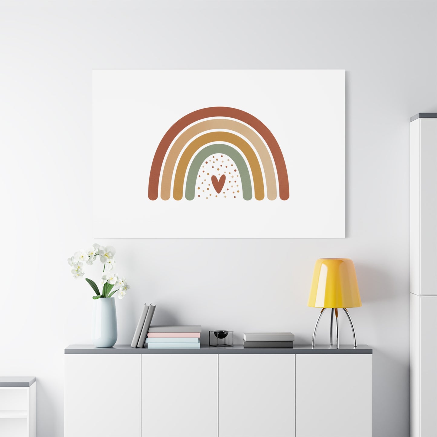 Neutral Rainbow Canvas, Boho Muted Rainbow Nursery Wall Art | Desert Arc Print