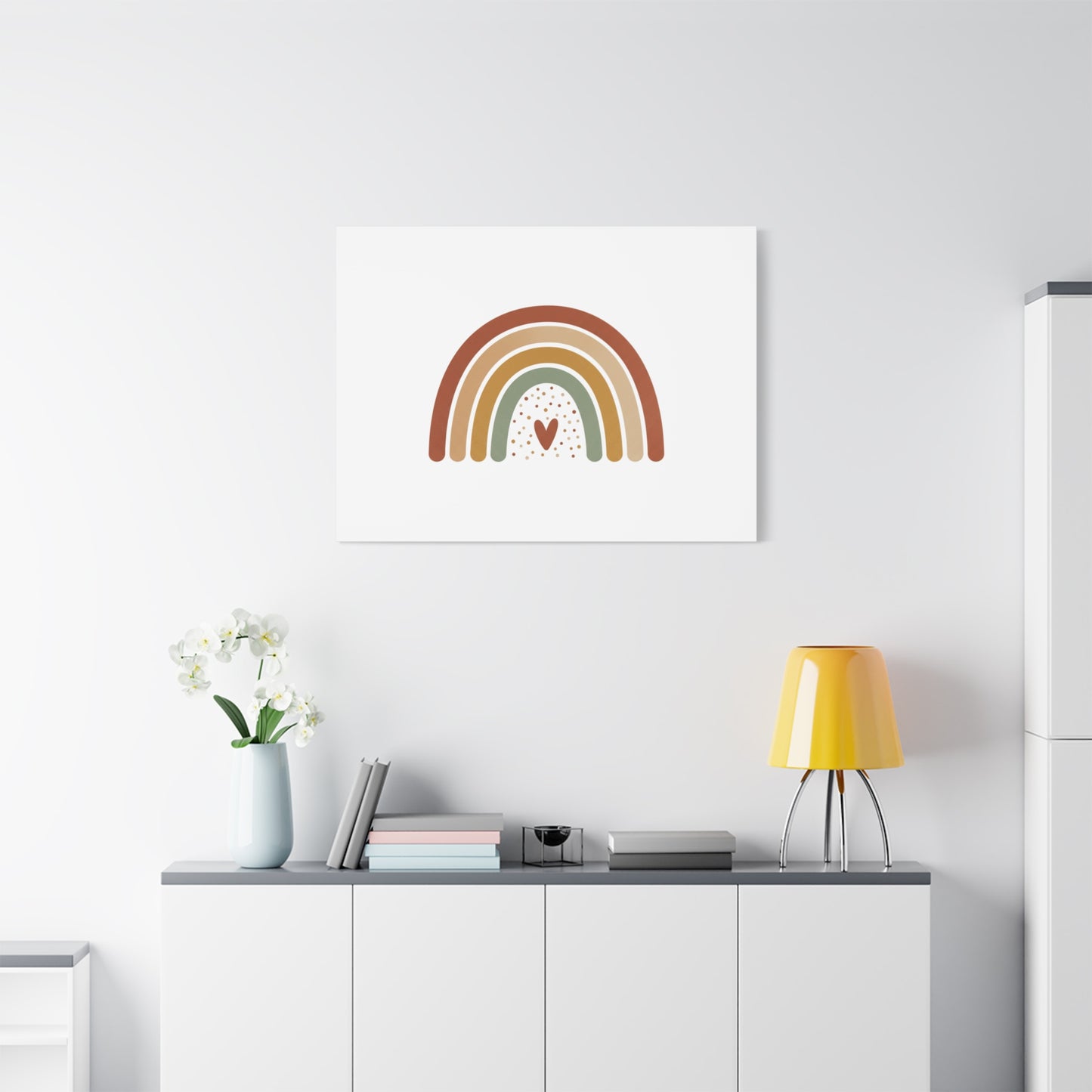 Neutral Rainbow Canvas, Boho Muted Rainbow Nursery Wall Art | Desert Arc Print