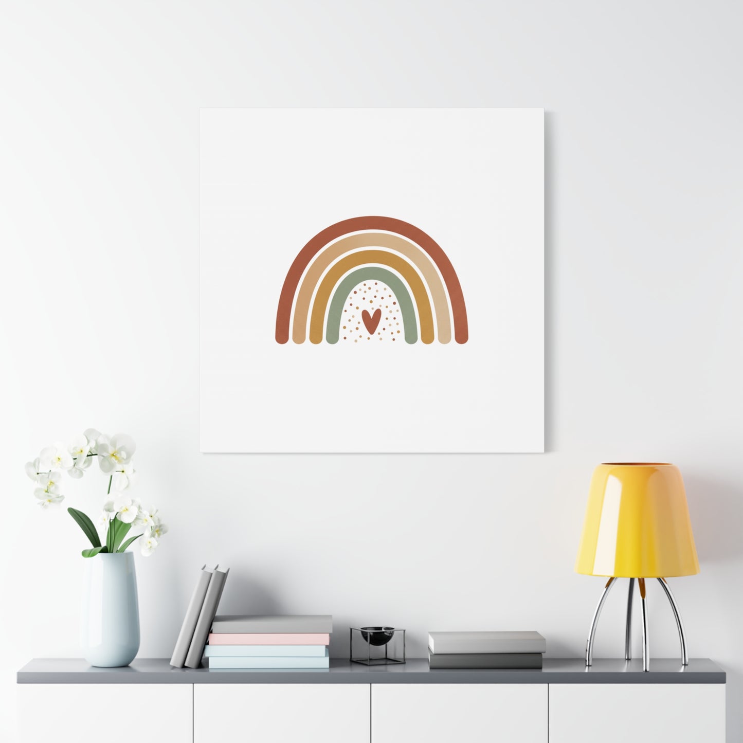 Neutral Rainbow Canvas, Boho Muted Rainbow Nursery Wall Art | Desert Arc Print