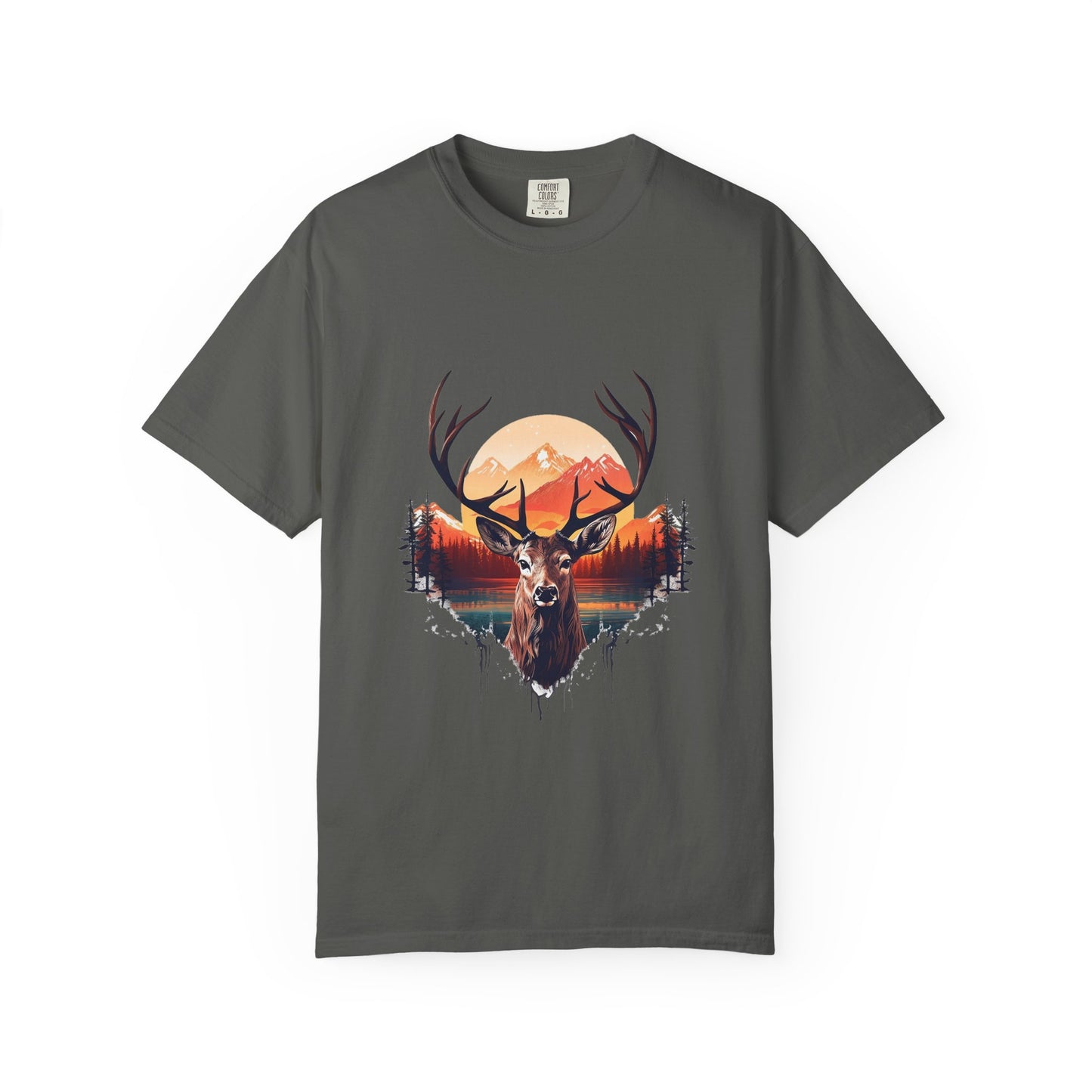Deer Sunset Graphic T-Shirt