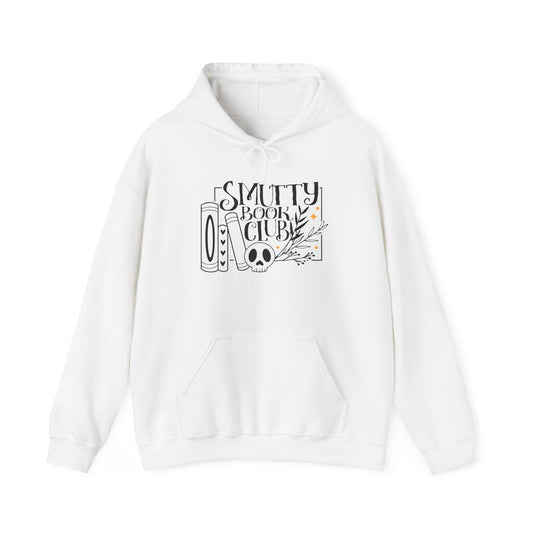 Book Club Hoodie — "Smutty Book Club" Skull & Books Reading Sweatshirt