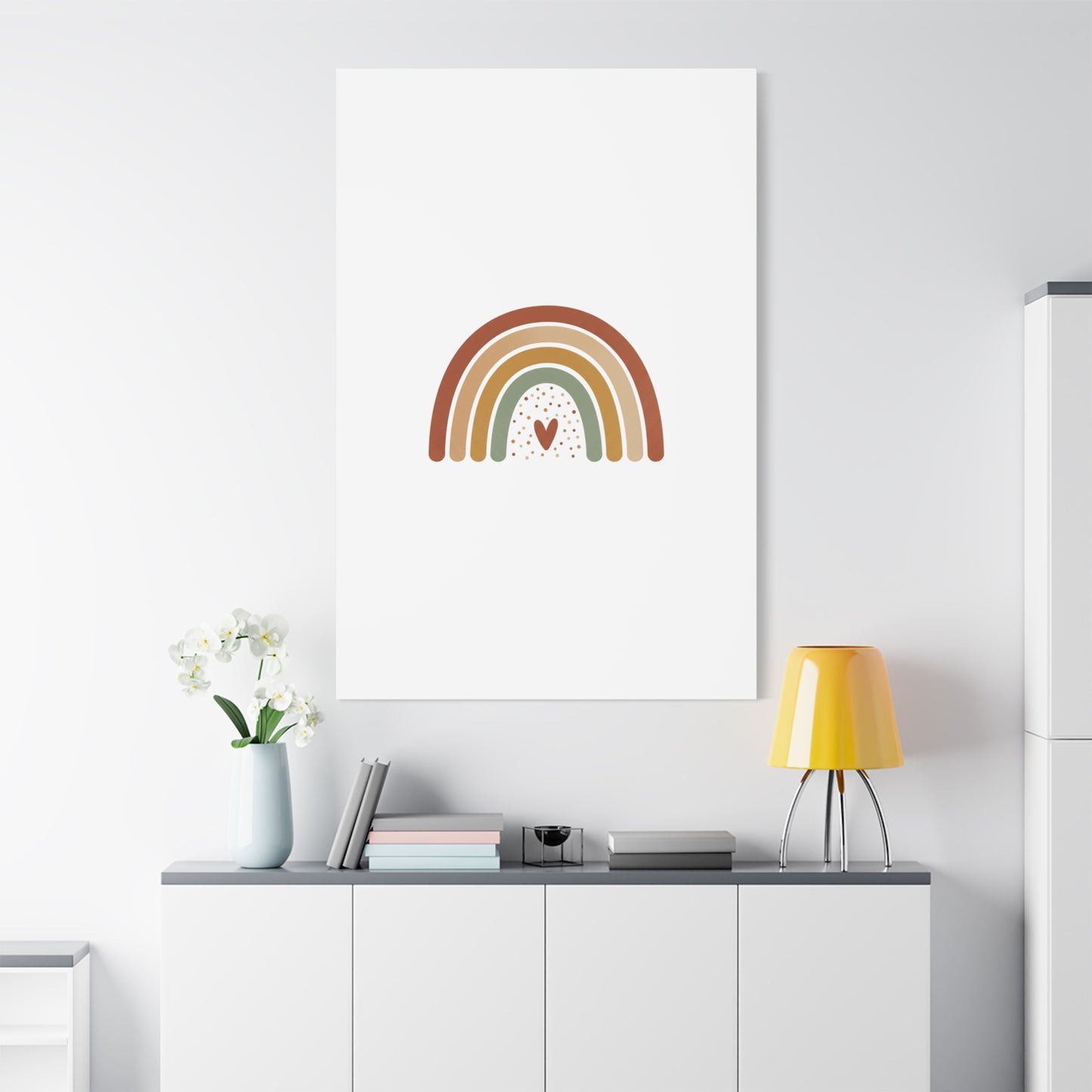Neutral Rainbow Canvas, Boho Muted Rainbow Nursery Wall Art | Desert Arc Print