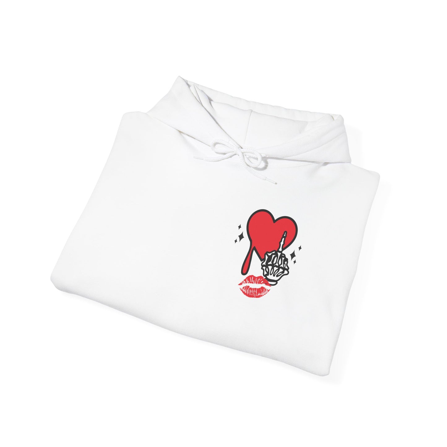 Hoodie — "Do No Harm But Take No Shit" Heart Graphic Pullover