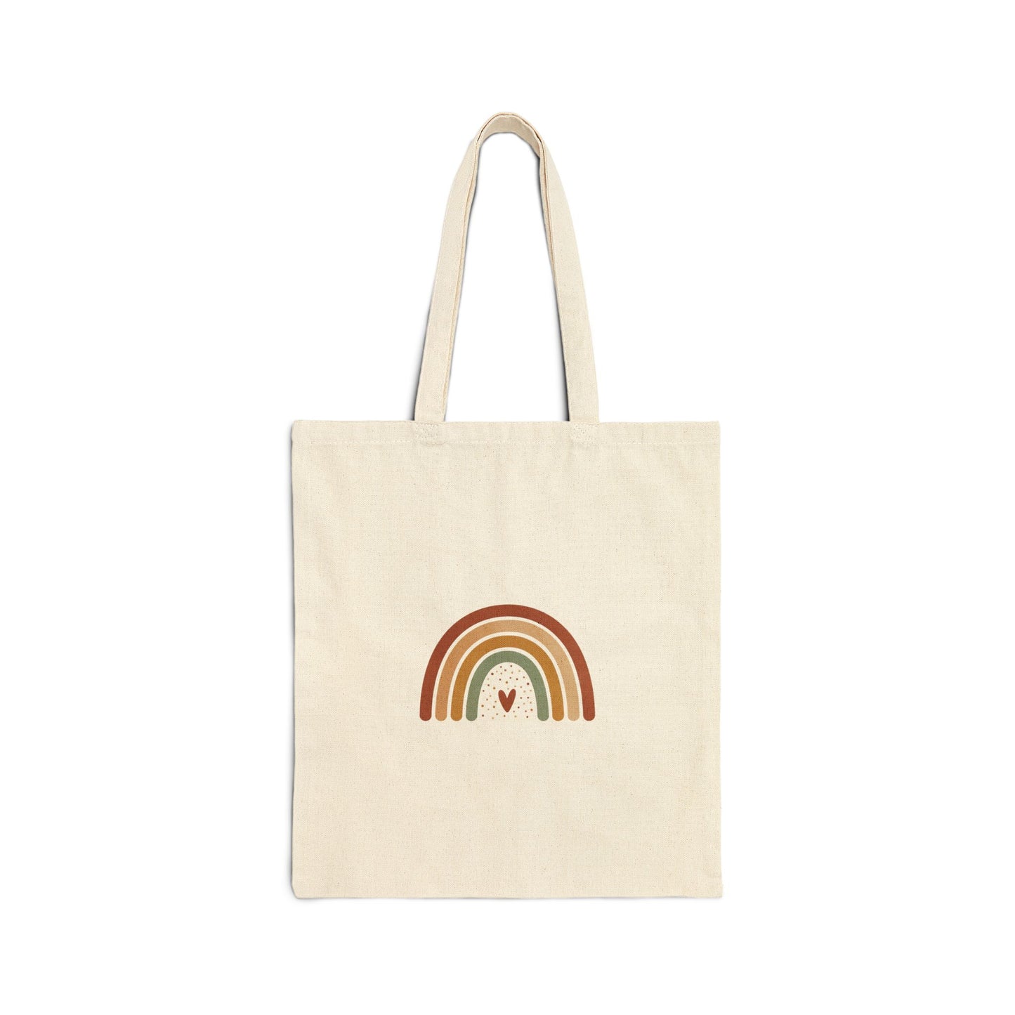 Neutral Rainbow Tote | muted rainbow art, boho desert arc design