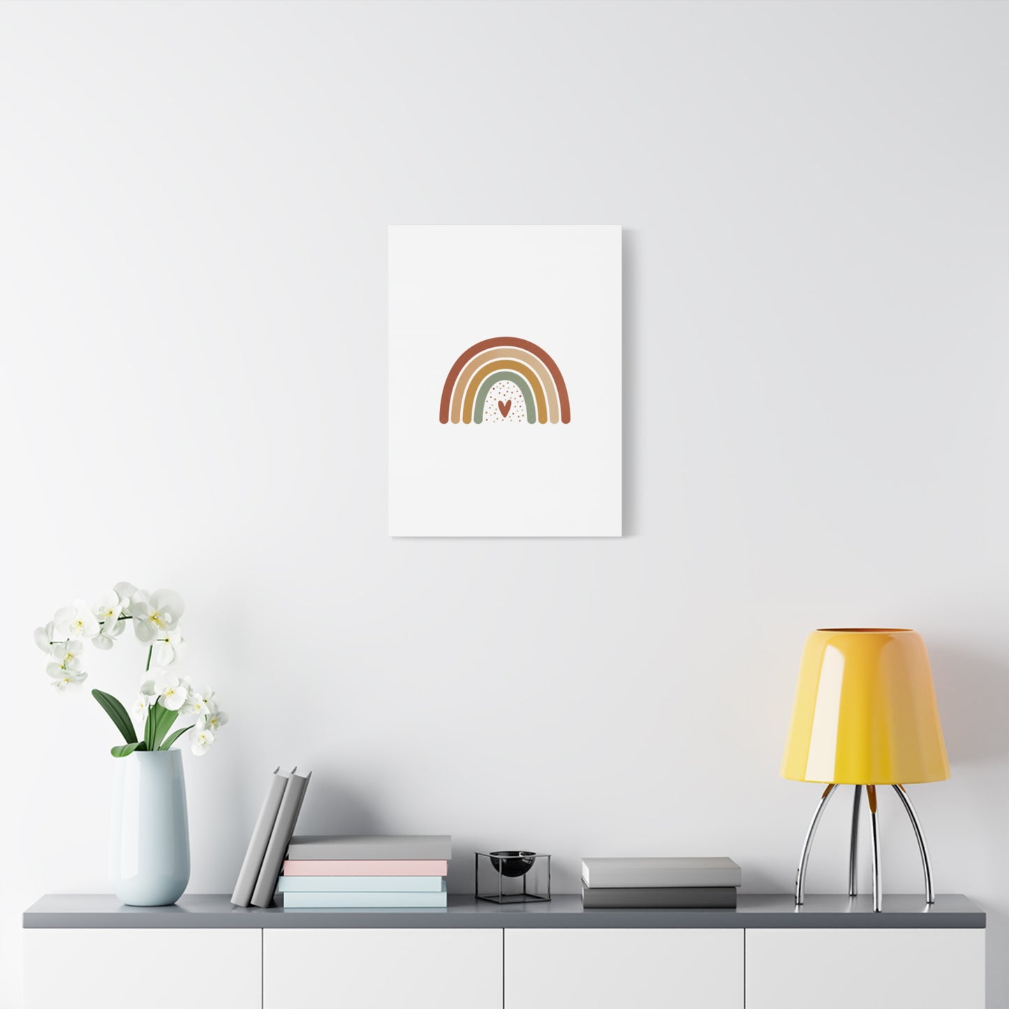 Neutral Rainbow Canvas, Boho Muted Rainbow Nursery Wall Art | Desert Arc Print