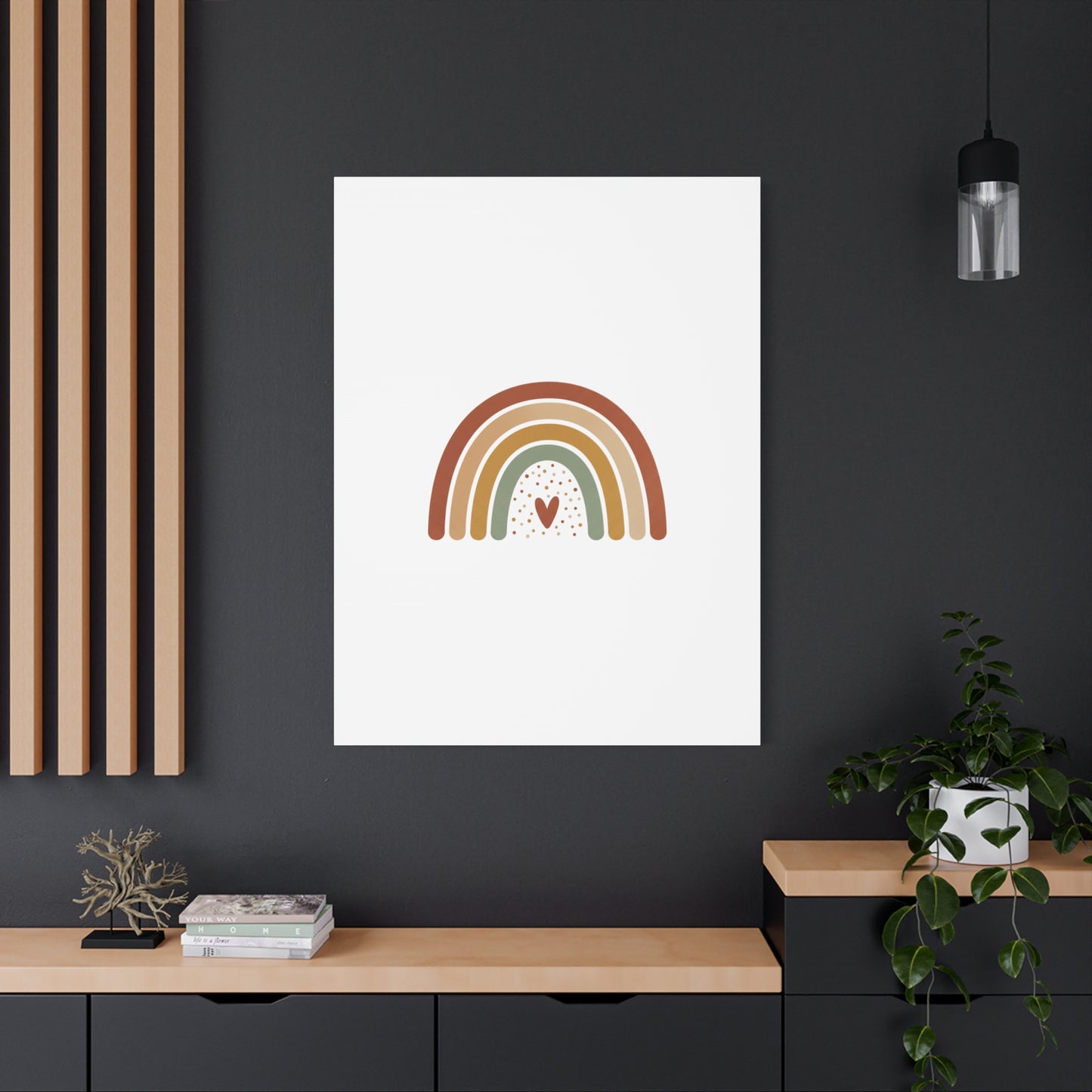 Neutral Rainbow Canvas, Boho Muted Rainbow Nursery Wall Art | Desert Arc Print