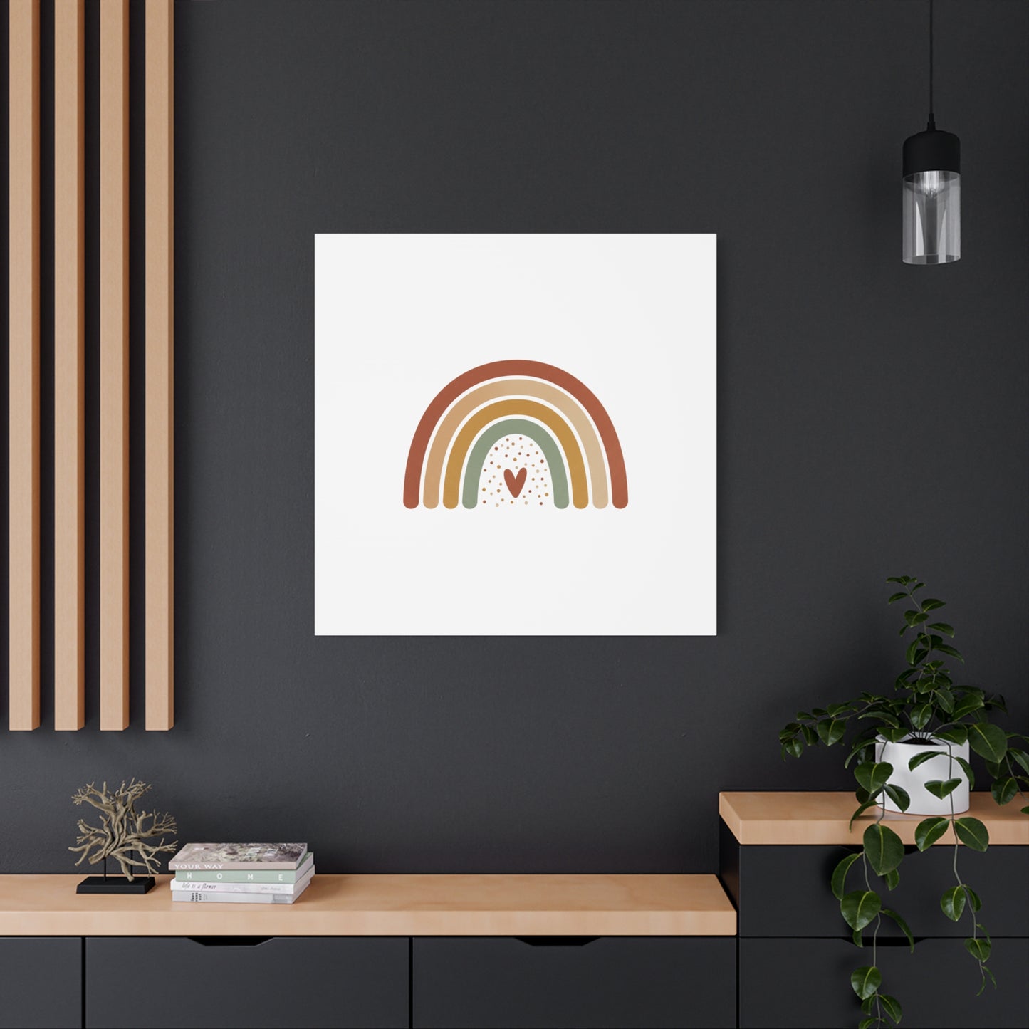 Neutral Rainbow Canvas, Boho Muted Rainbow Nursery Wall Art | Desert Arc Print