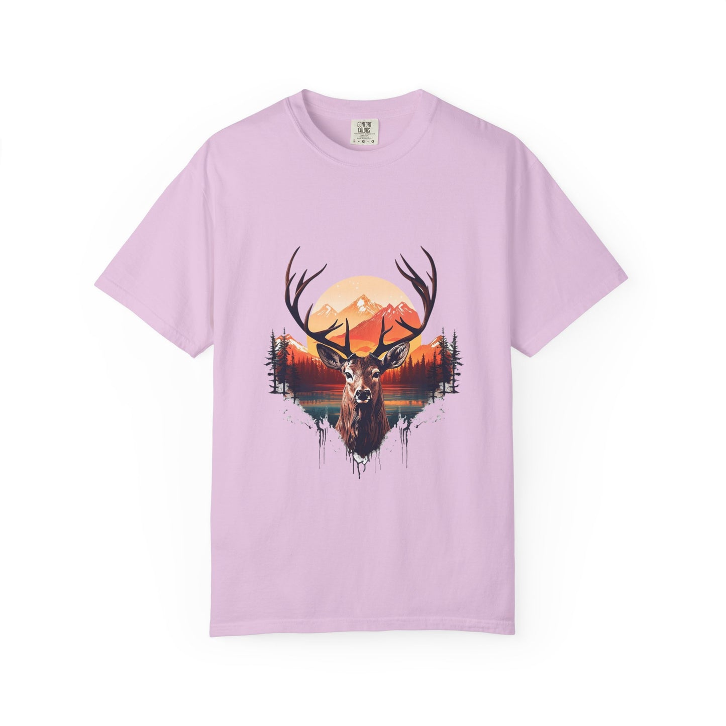 Deer Sunset Graphic T-Shirt