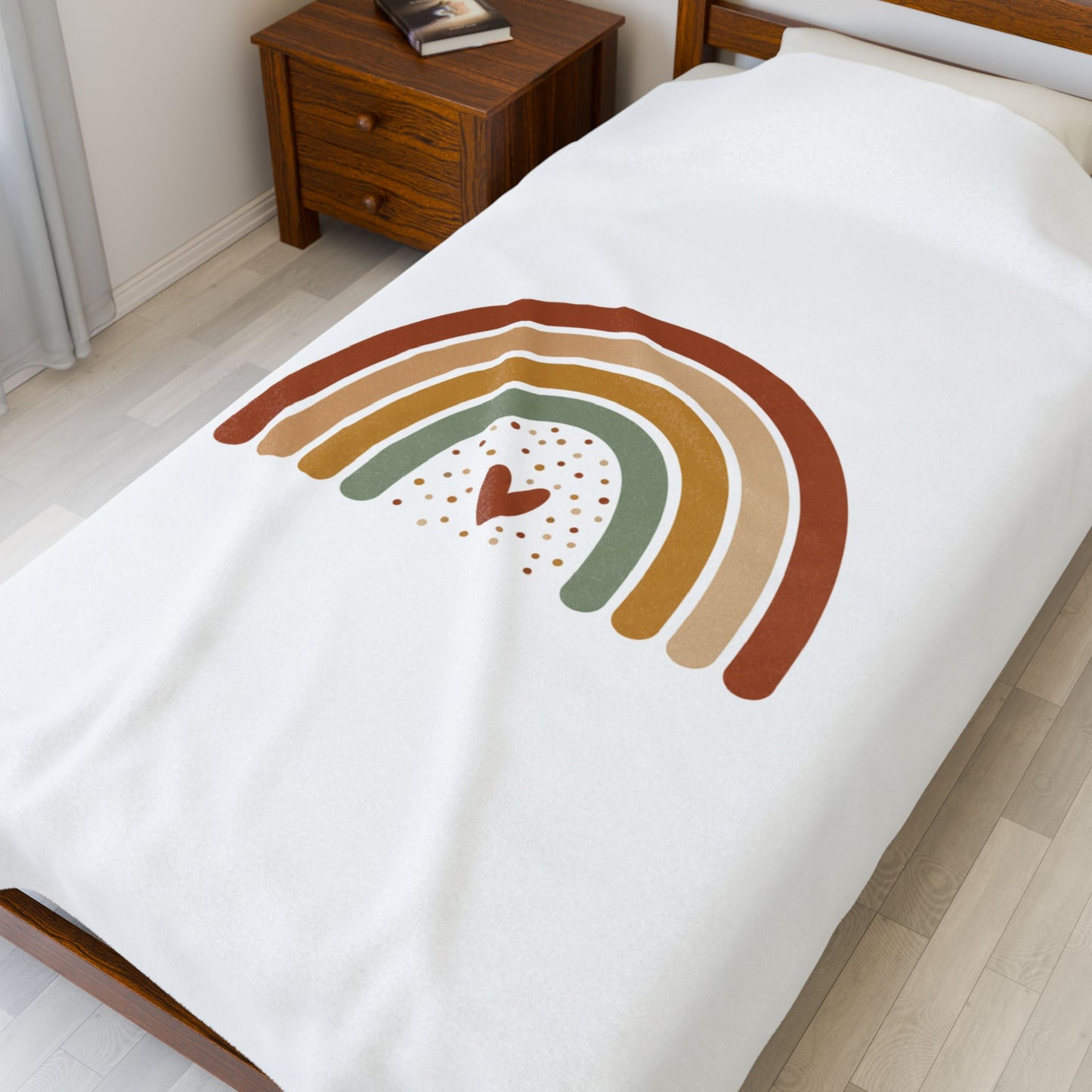 Neutral Rainbow Terracotta Arc Blanket | Boho Nursery Muted Rainbow