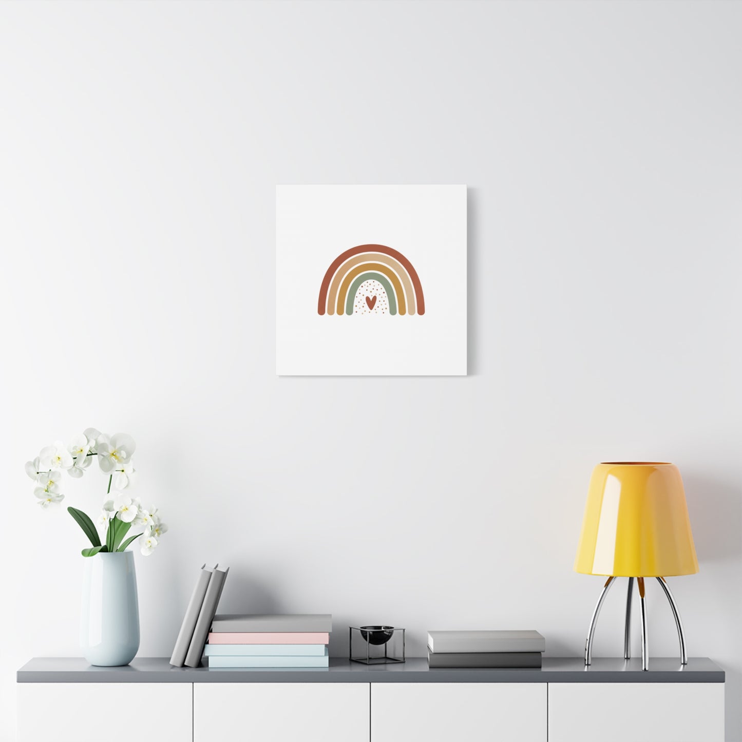 Neutral Rainbow Canvas, Boho Muted Rainbow Nursery Wall Art | Desert Arc Print