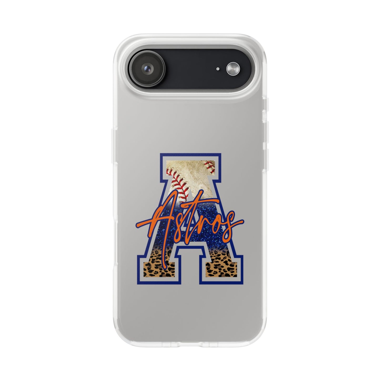 Astros Letter A Phone Case — Baseball Script Design Flexi Case