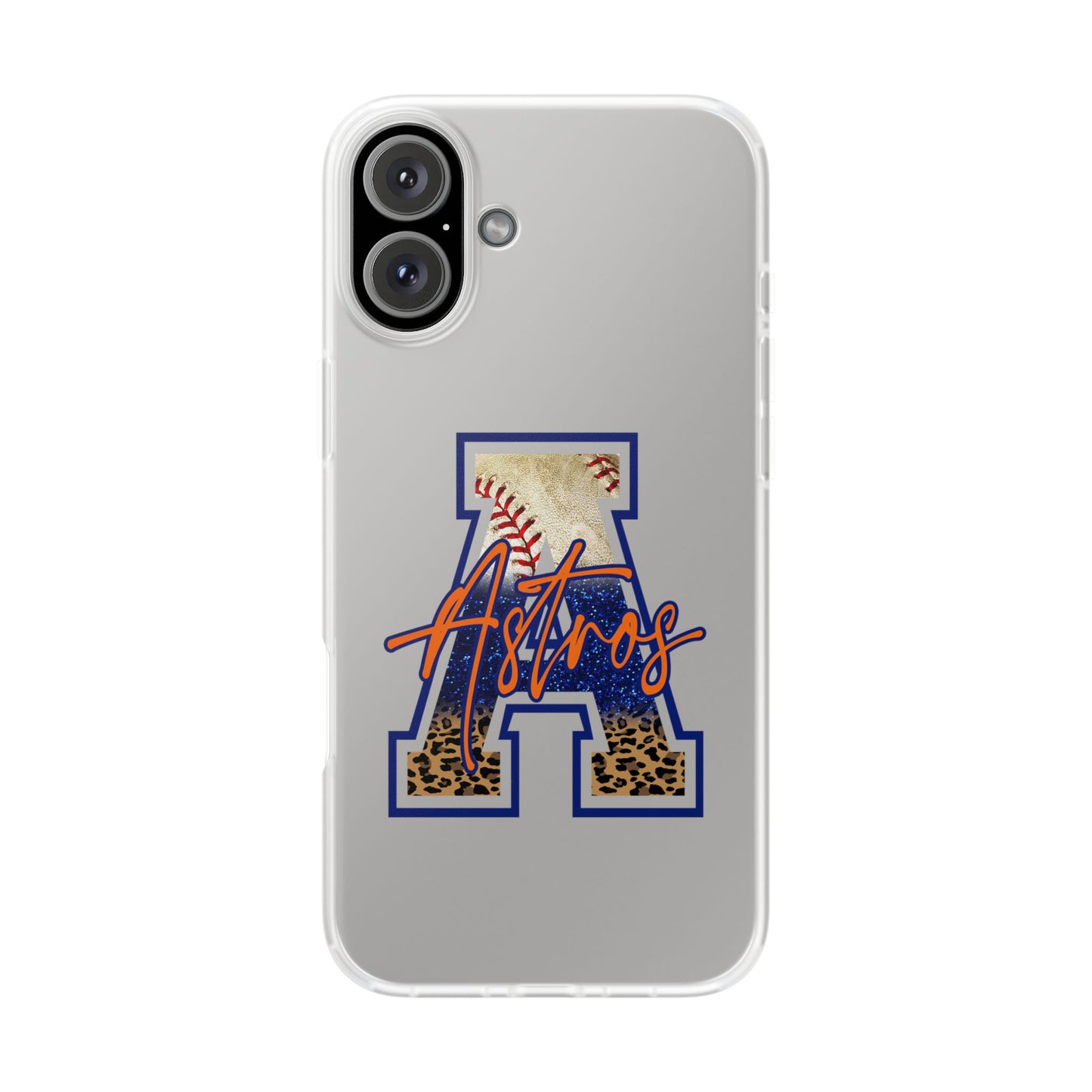 Astros Letter A Phone Case — Baseball Script Design Flexi Case