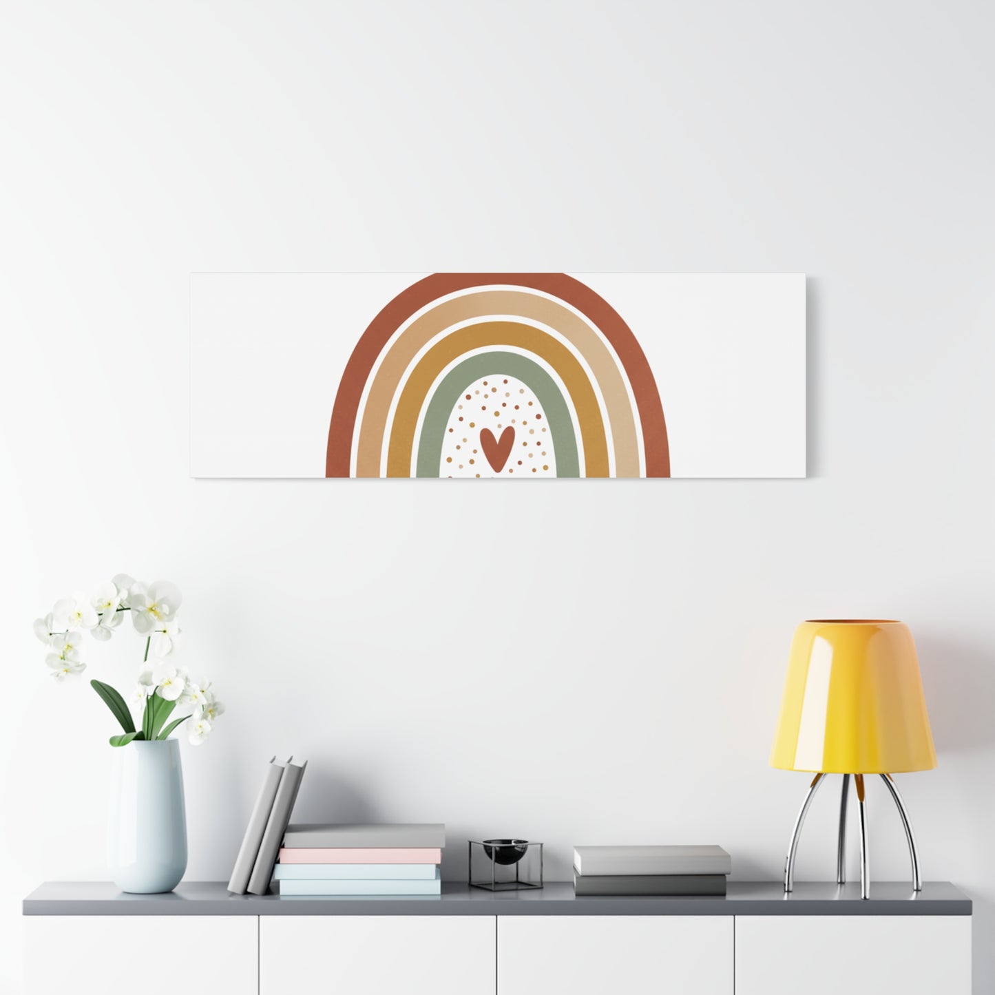Neutral Rainbow Canvas, Boho Muted Rainbow Nursery Wall Art | Desert Arc Print