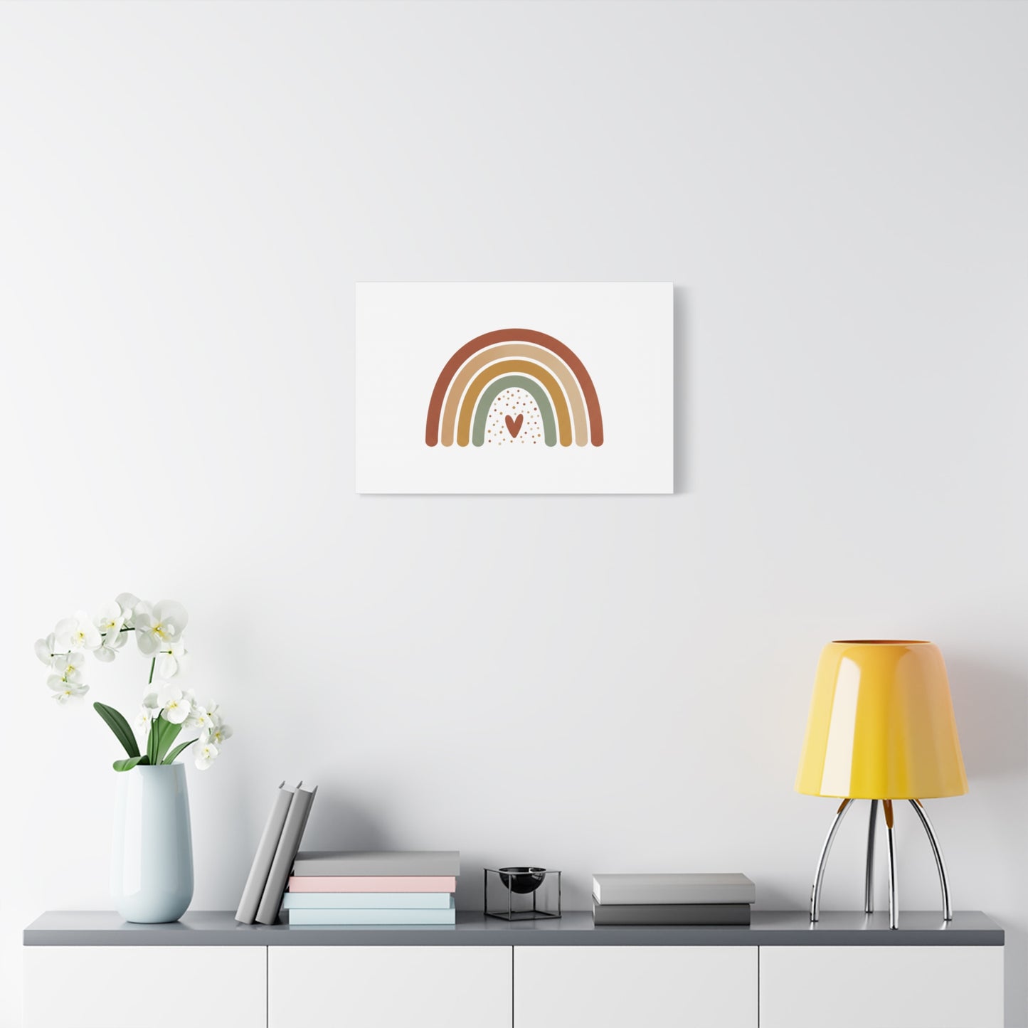 Neutral Rainbow Canvas, Boho Muted Rainbow Nursery Wall Art | Desert Arc Print