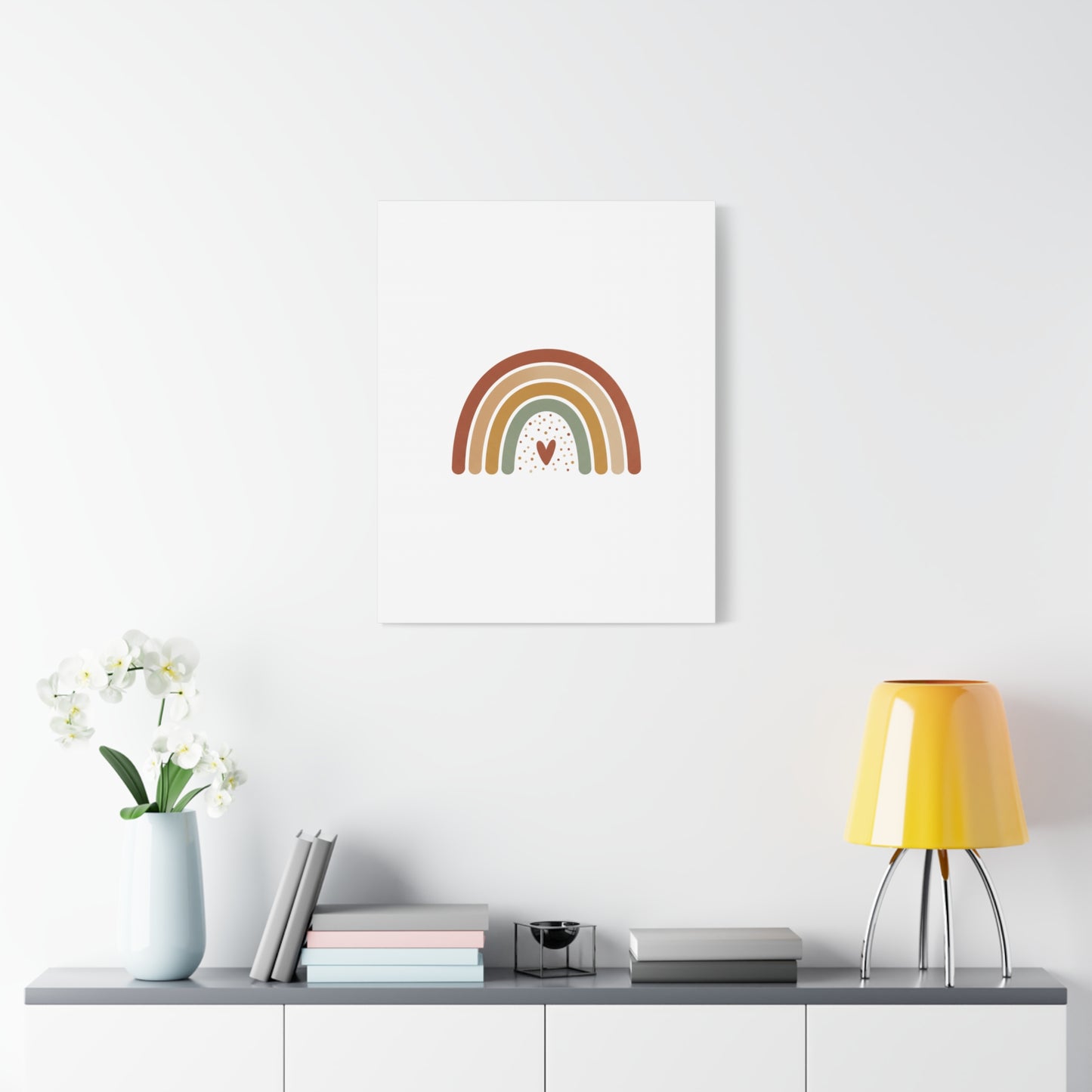Neutral Rainbow Canvas, Boho Muted Rainbow Nursery Wall Art | Desert Arc Print