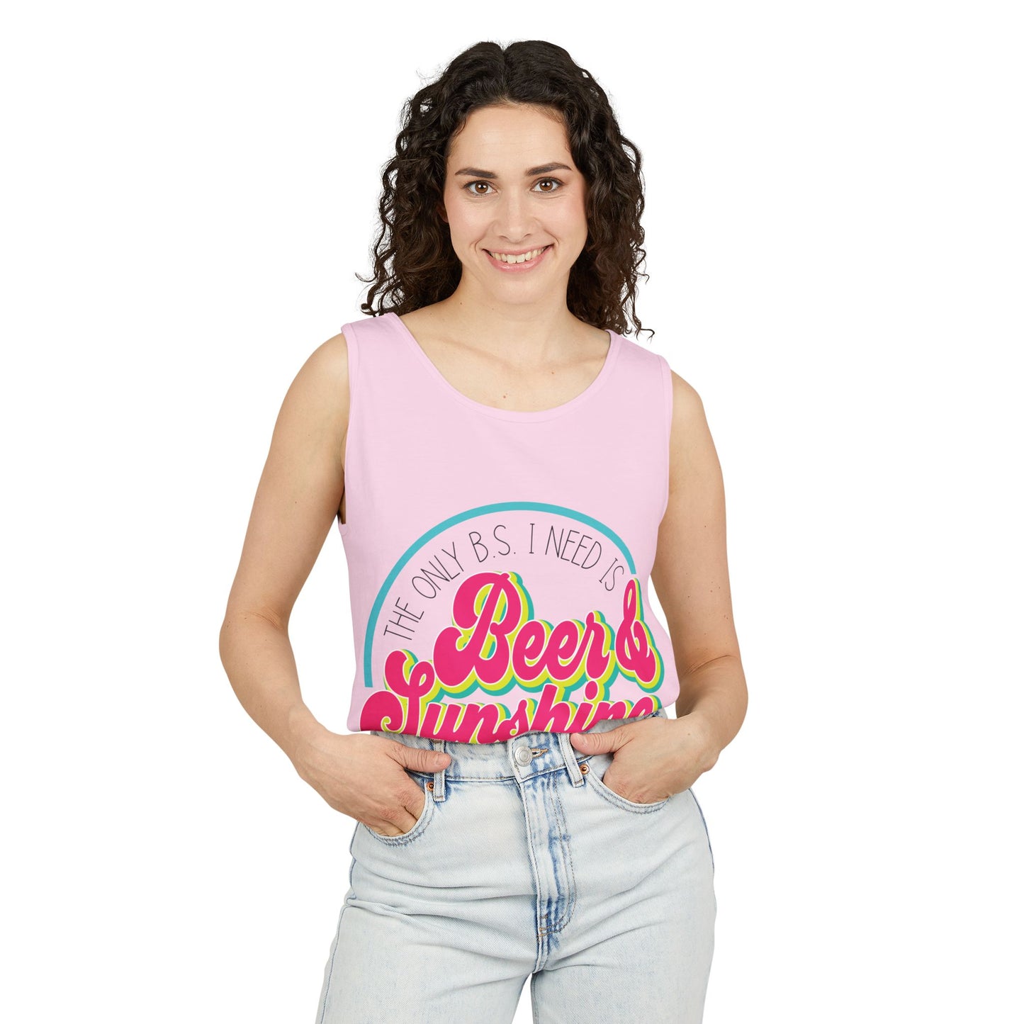 Beer & Sunshine Tank Top – Retro Summer Beer Graphic Tank
