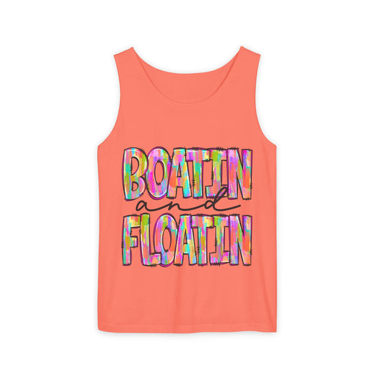 Boatin' and Floatin' Colorful Graphic Tank Top — Summer Lake & Beach Tank