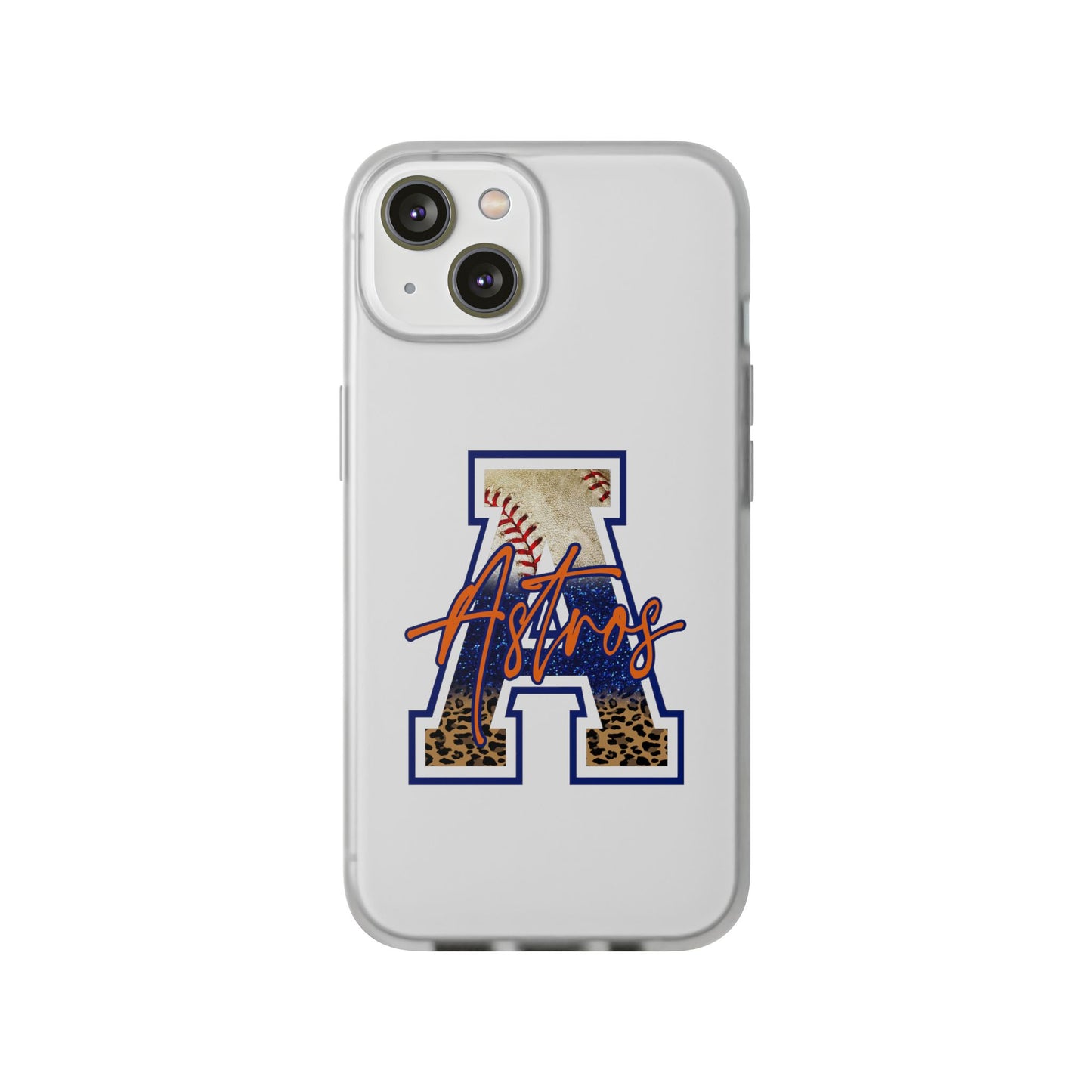 Astros Letter A Phone Case — Baseball Script Design Flexi Case