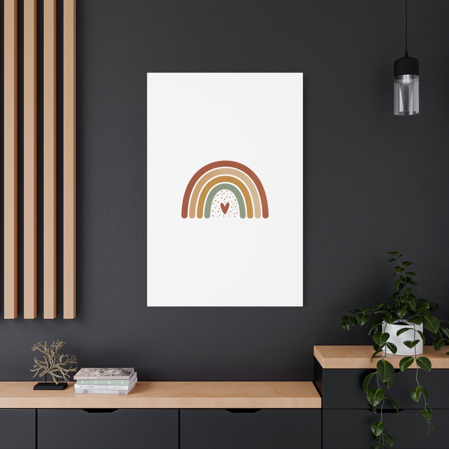 Neutral Rainbow Canvas, Boho Muted Rainbow Nursery Wall Art | Desert Arc Print
