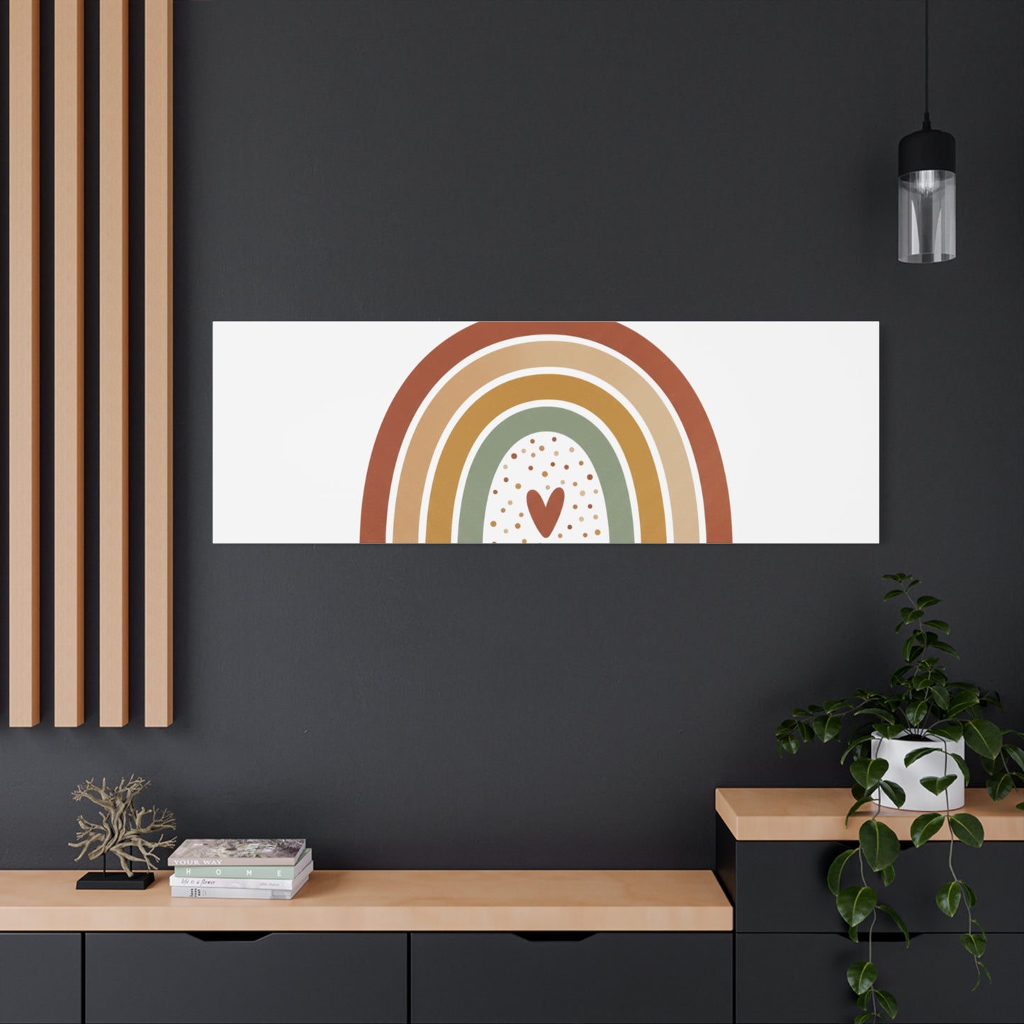 Neutral Rainbow Canvas, Boho Muted Rainbow Nursery Wall Art | Desert Arc Print