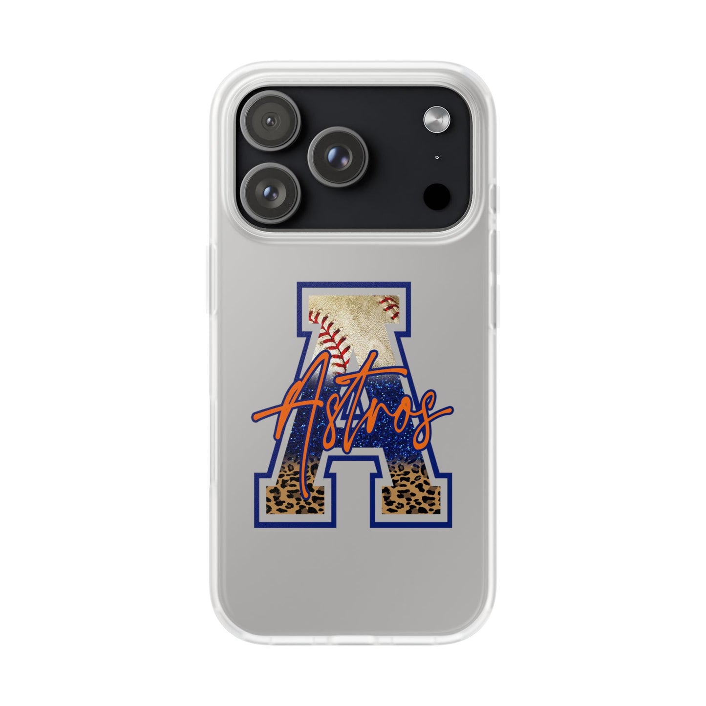 Astros Letter A Phone Case — Baseball Script Design Flexi Case