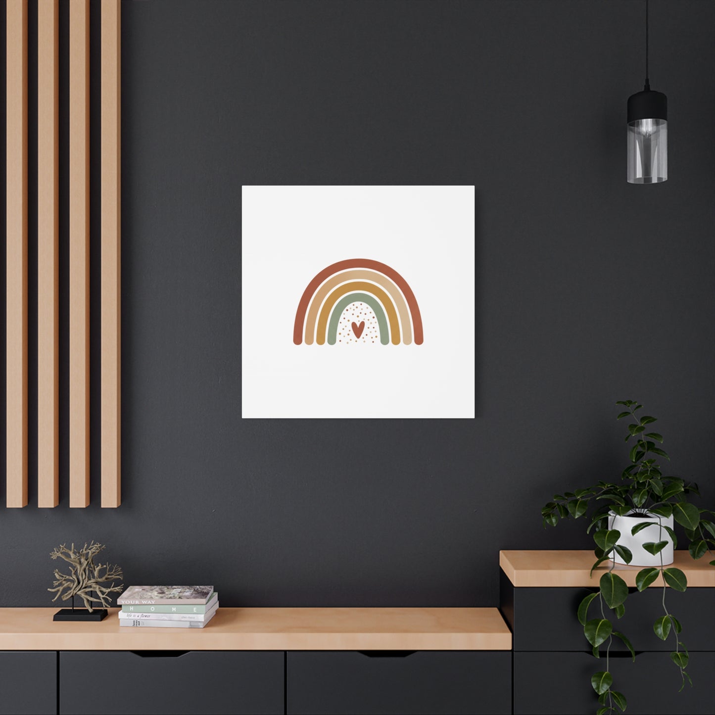 Neutral Rainbow Canvas, Boho Muted Rainbow Nursery Wall Art | Desert Arc Print