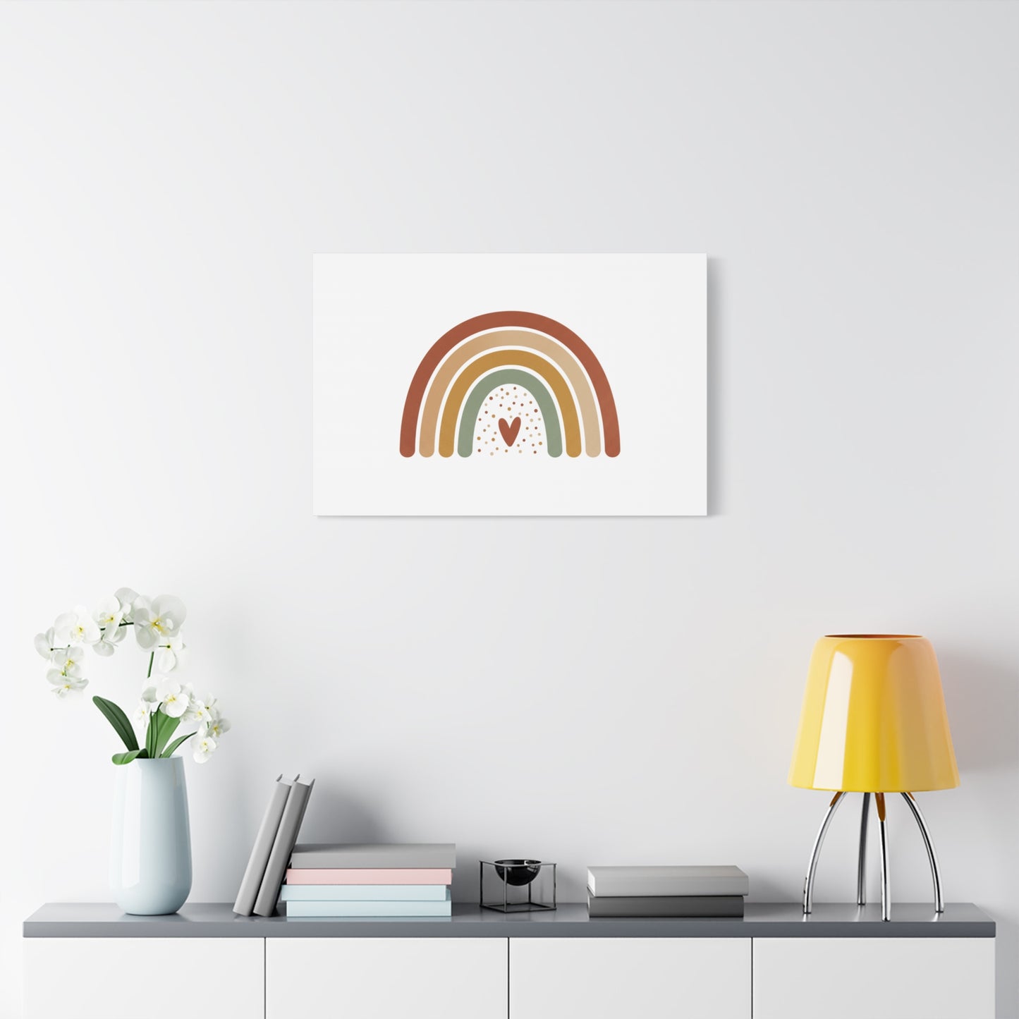Neutral Rainbow Canvas, Boho Muted Rainbow Nursery Wall Art | Desert Arc Print