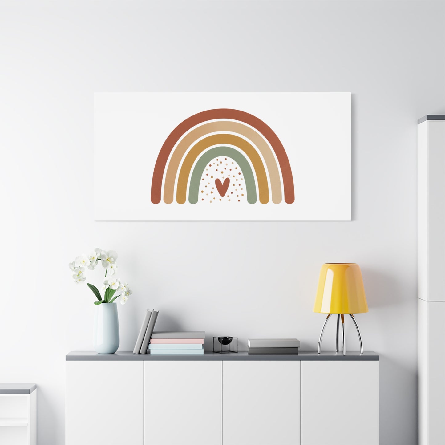 Neutral Rainbow Canvas, Boho Muted Rainbow Nursery Wall Art | Desert Arc Print