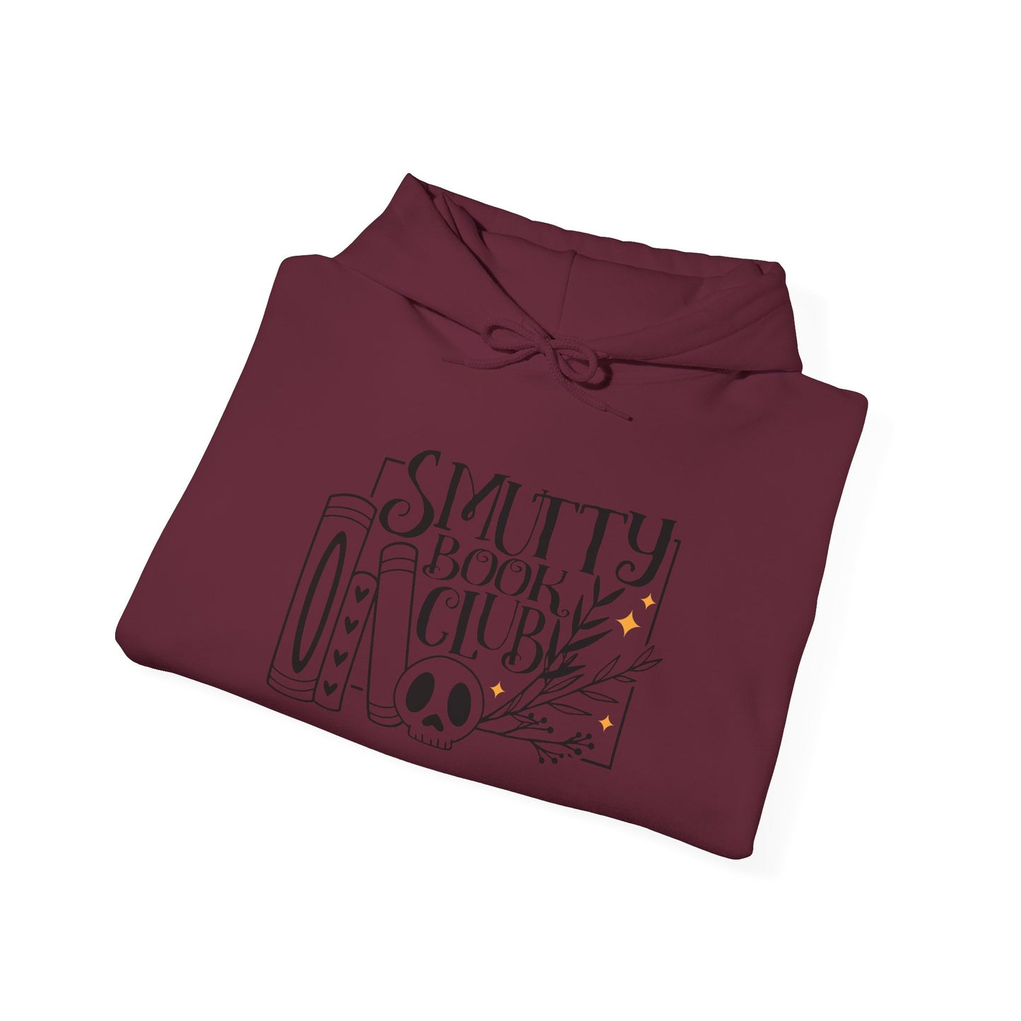 Book Club Hoodie — "Smutty Book Club" Skull & Books Reading Sweatshirt
