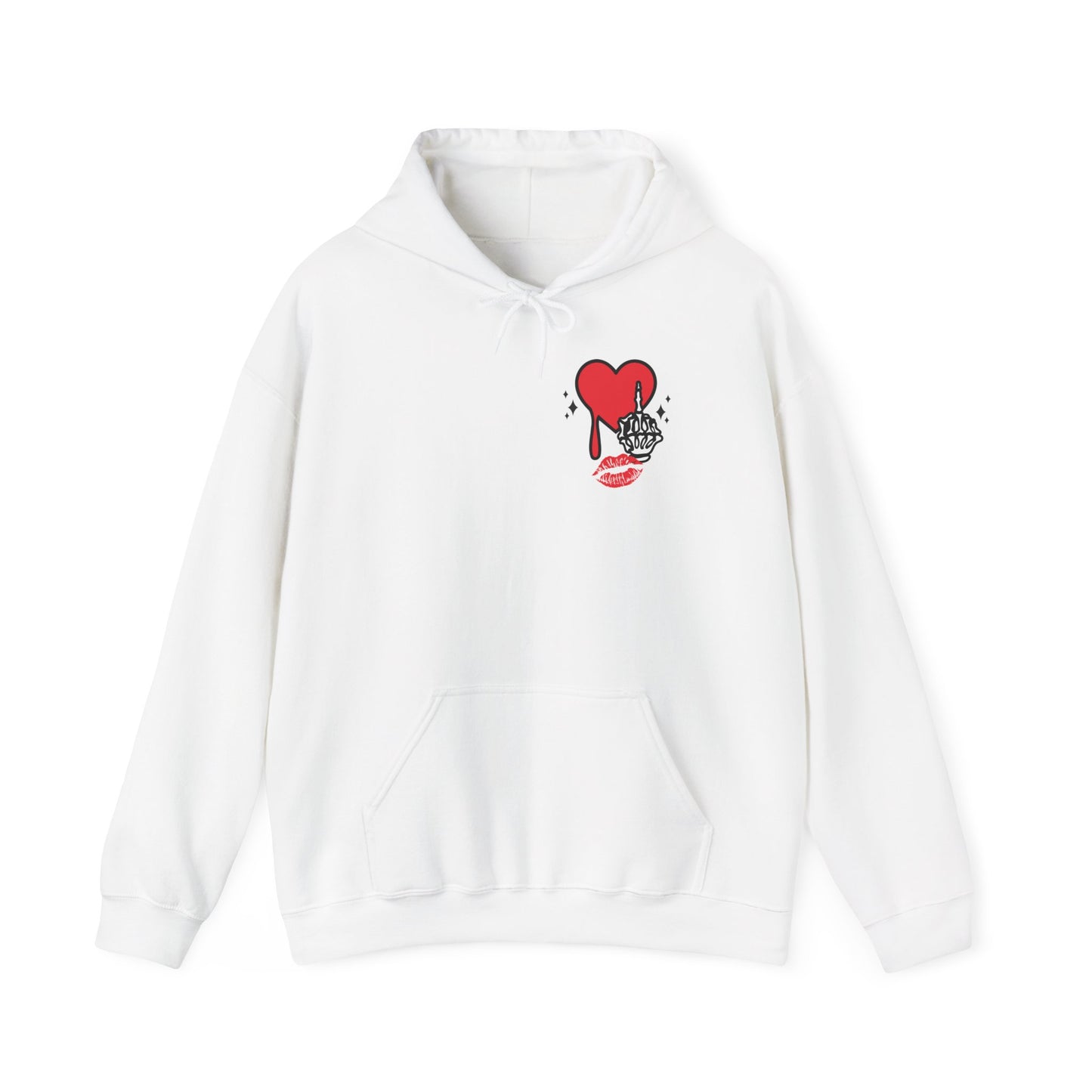 Hoodie — "Do No Harm But Take No Shit" Heart Graphic Pullover