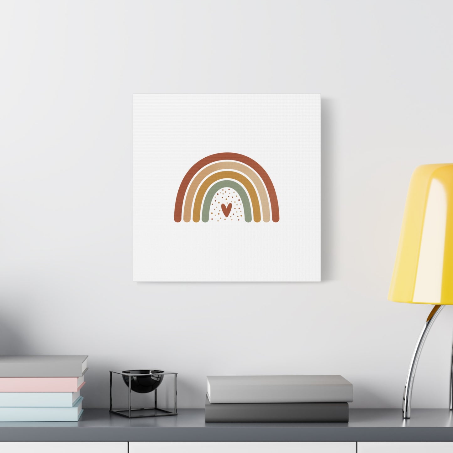 Neutral Rainbow Canvas, Boho Muted Rainbow Nursery Wall Art | Desert Arc Print