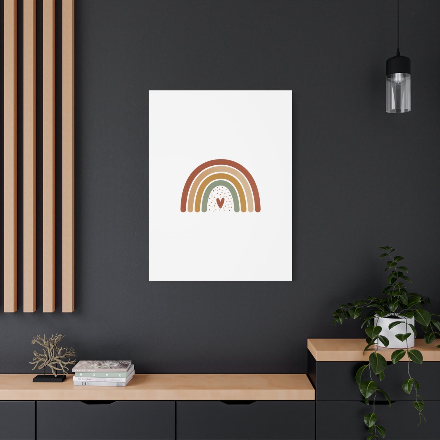 Neutral Rainbow Canvas, Boho Muted Rainbow Nursery Wall Art | Desert Arc Print