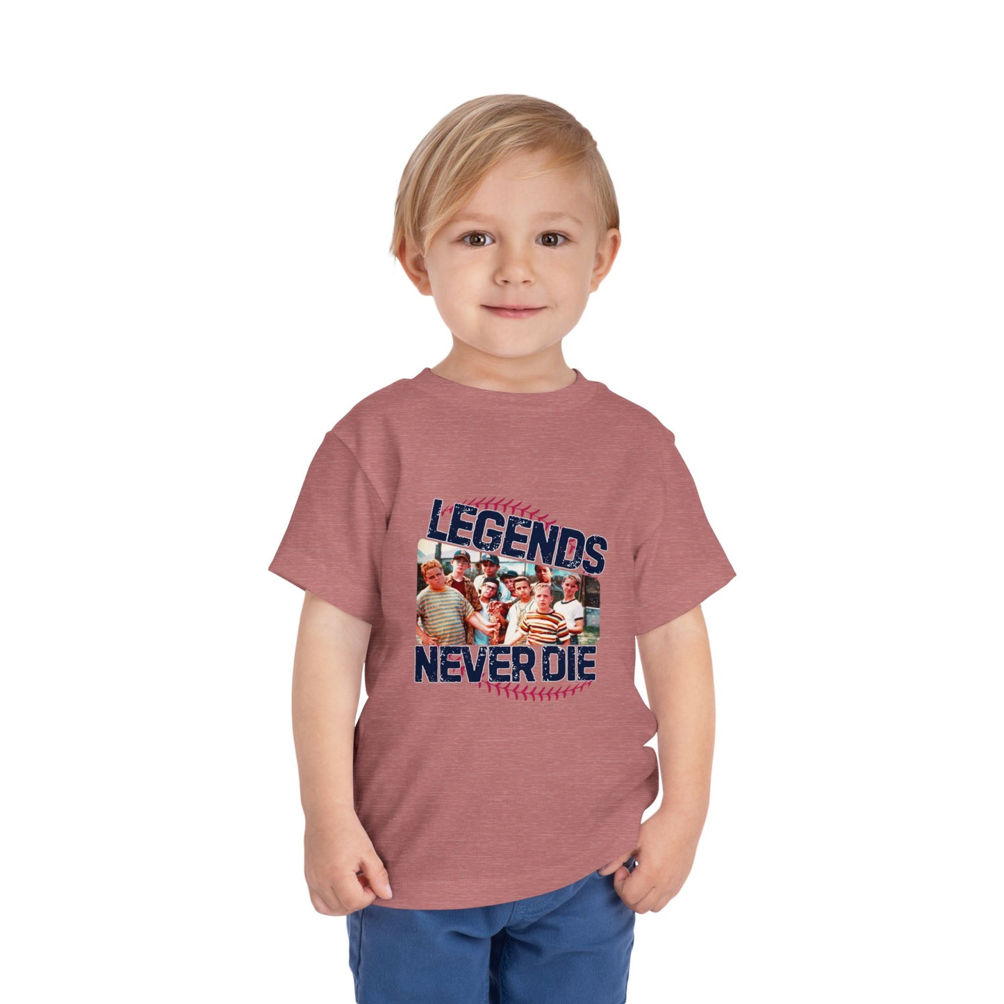 Toddler Tee "Legends Never Die" Vintage Baseball Photo