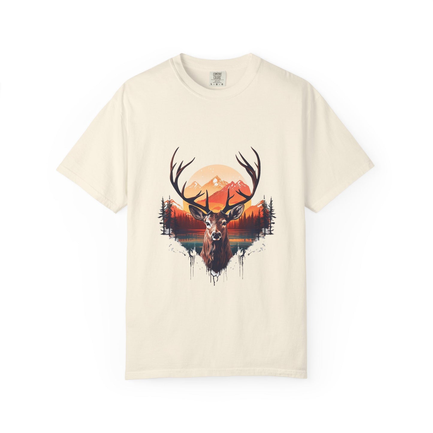 Deer Sunset Graphic T-Shirt