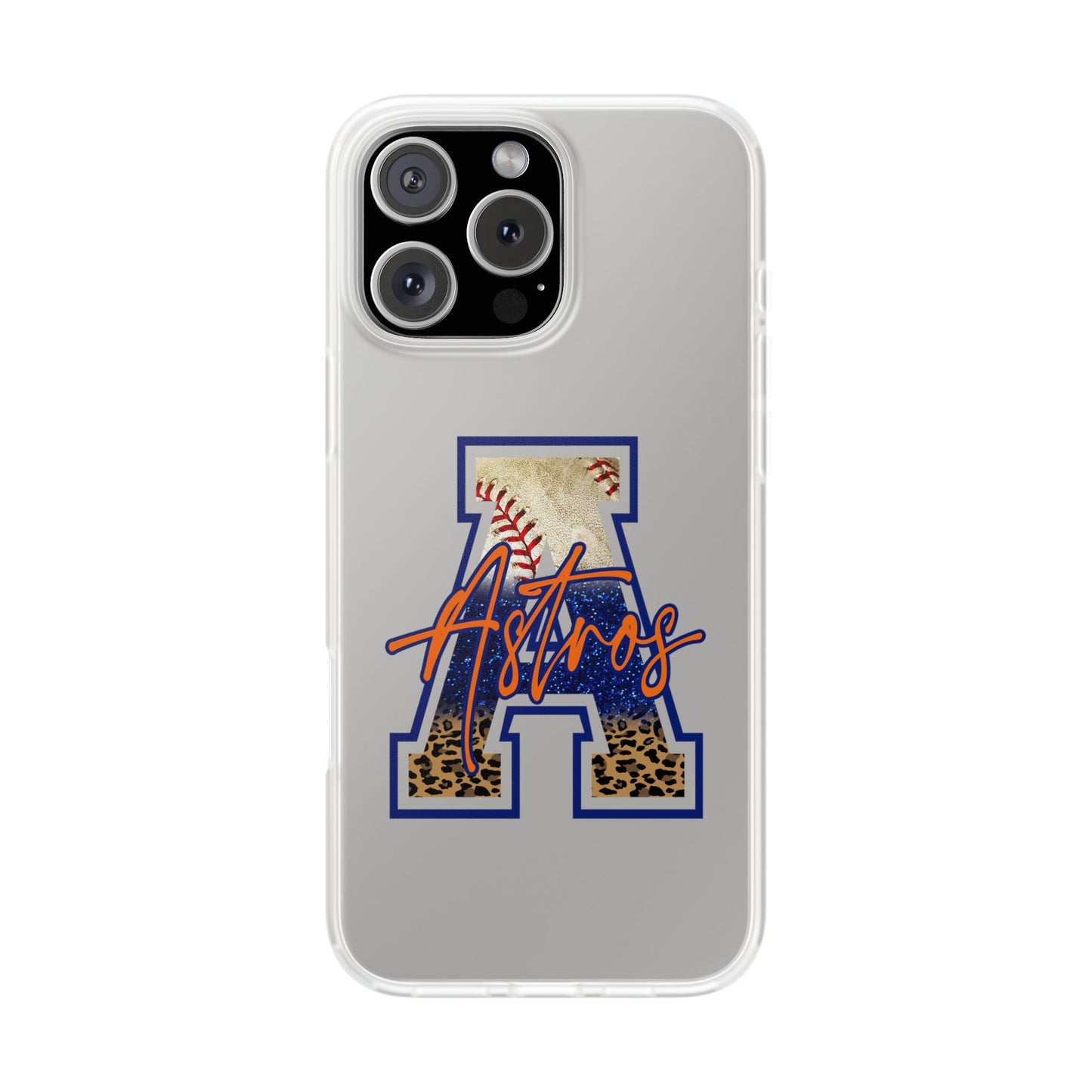 Astros Letter A Phone Case — Baseball Script Design Flexi Case