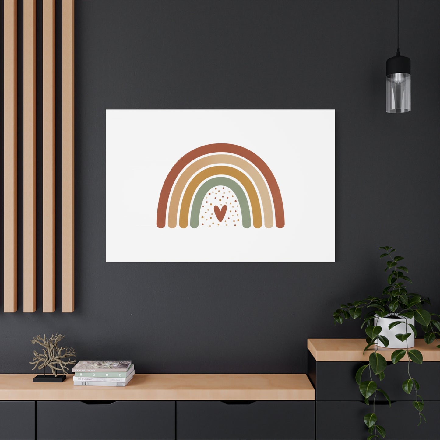 Neutral Rainbow Canvas, Boho Muted Rainbow Nursery Wall Art | Desert Arc Print